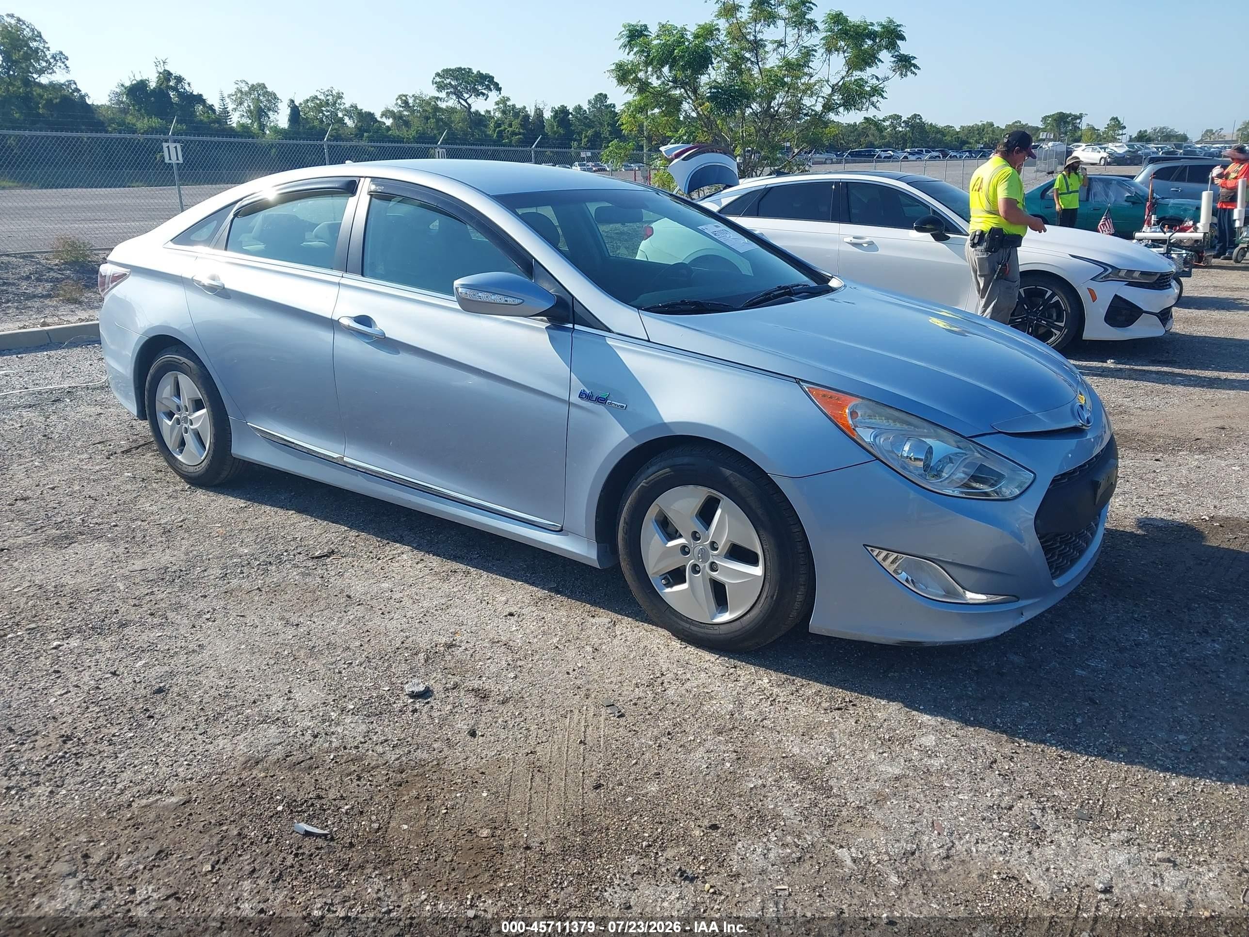 2011 Hyundai Sonata Hybrid   Light Blue vin: KMHEC4A4XBA001509