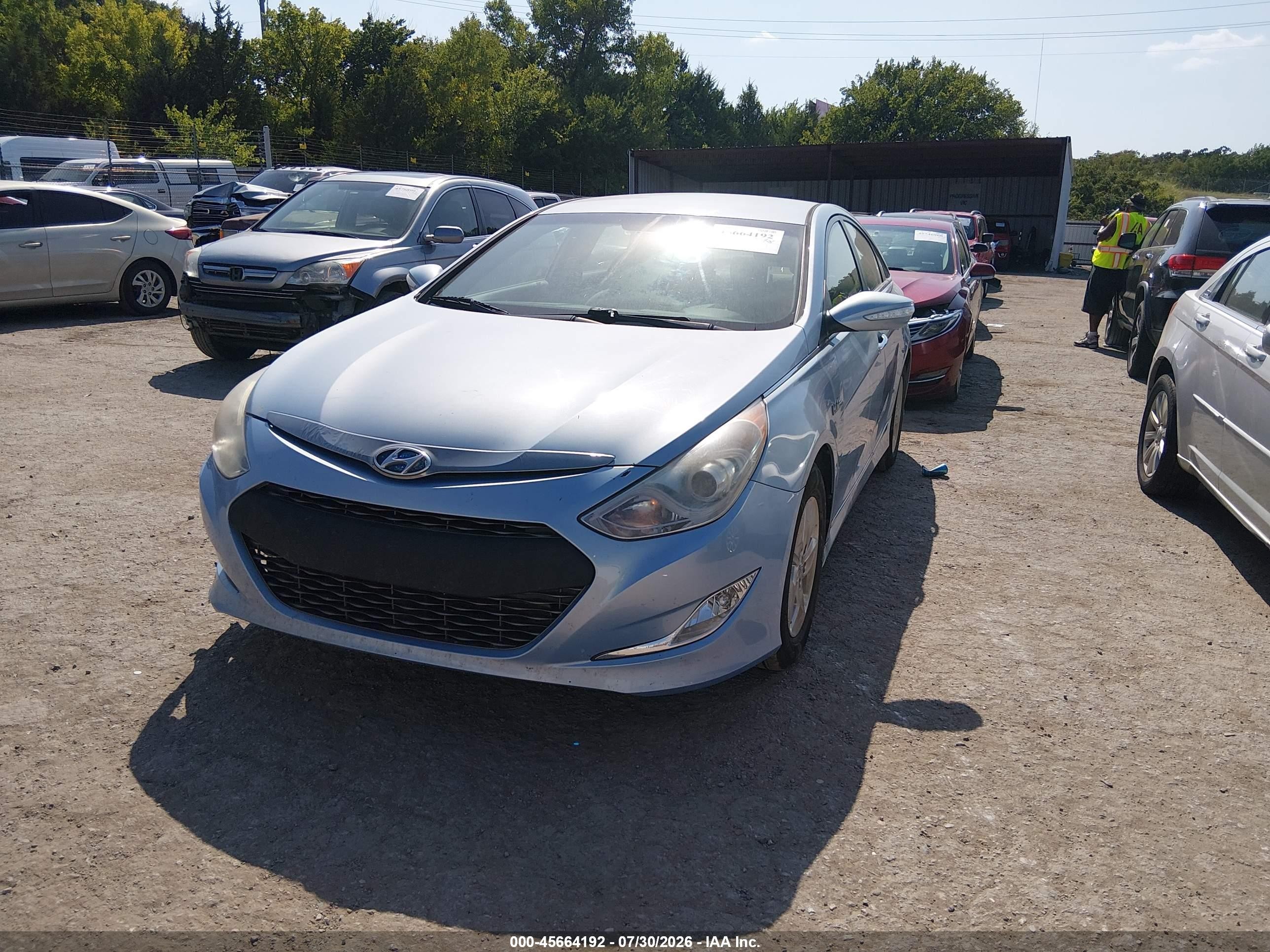 2011 Hyundai Sonata Hybrid   Light Blue vin: KMHEC4A4XBA005480