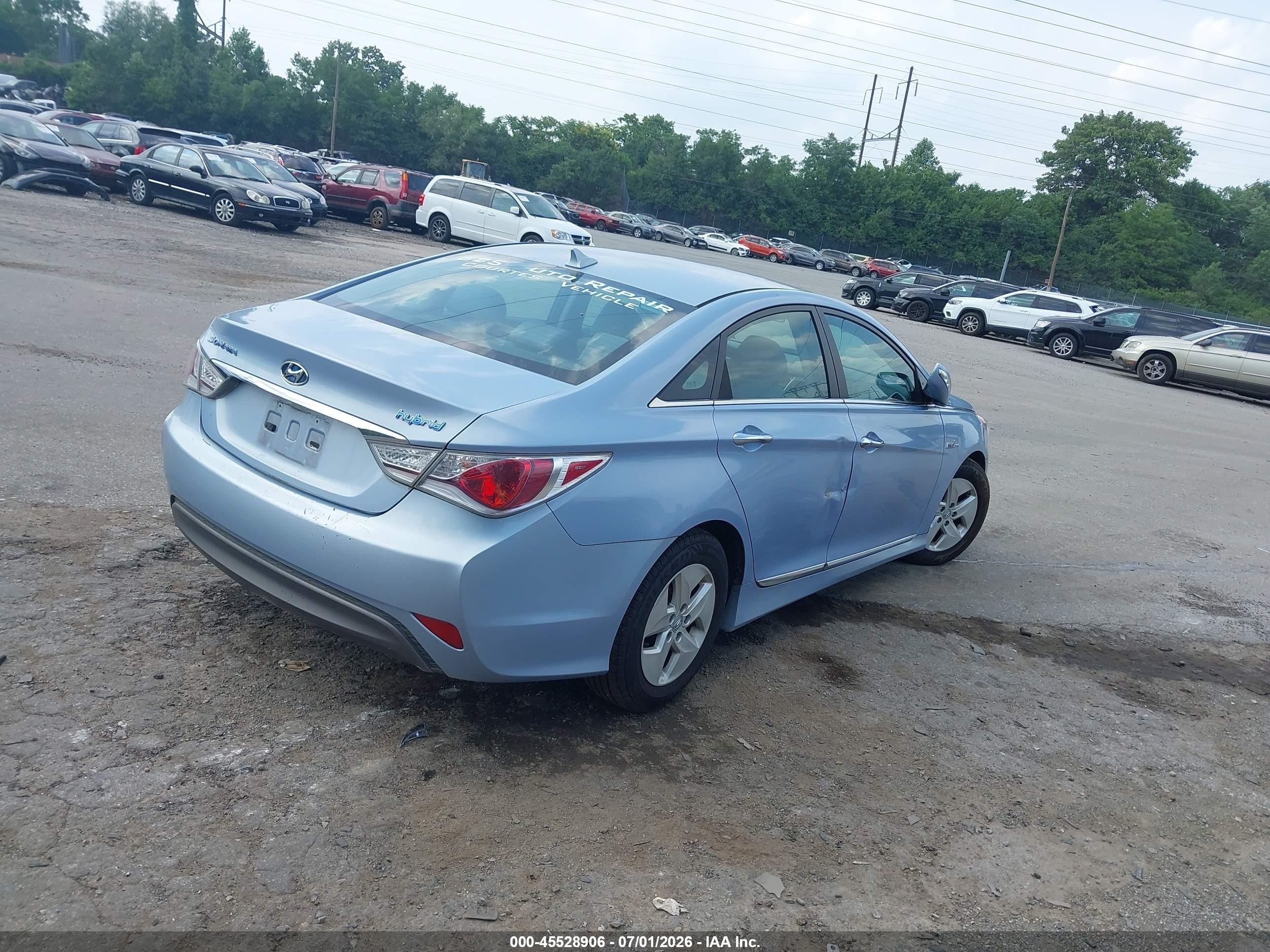 2011 Hyundai Sonata Hybrid   Light Blue vin: KMHEC4A4XBA006578
