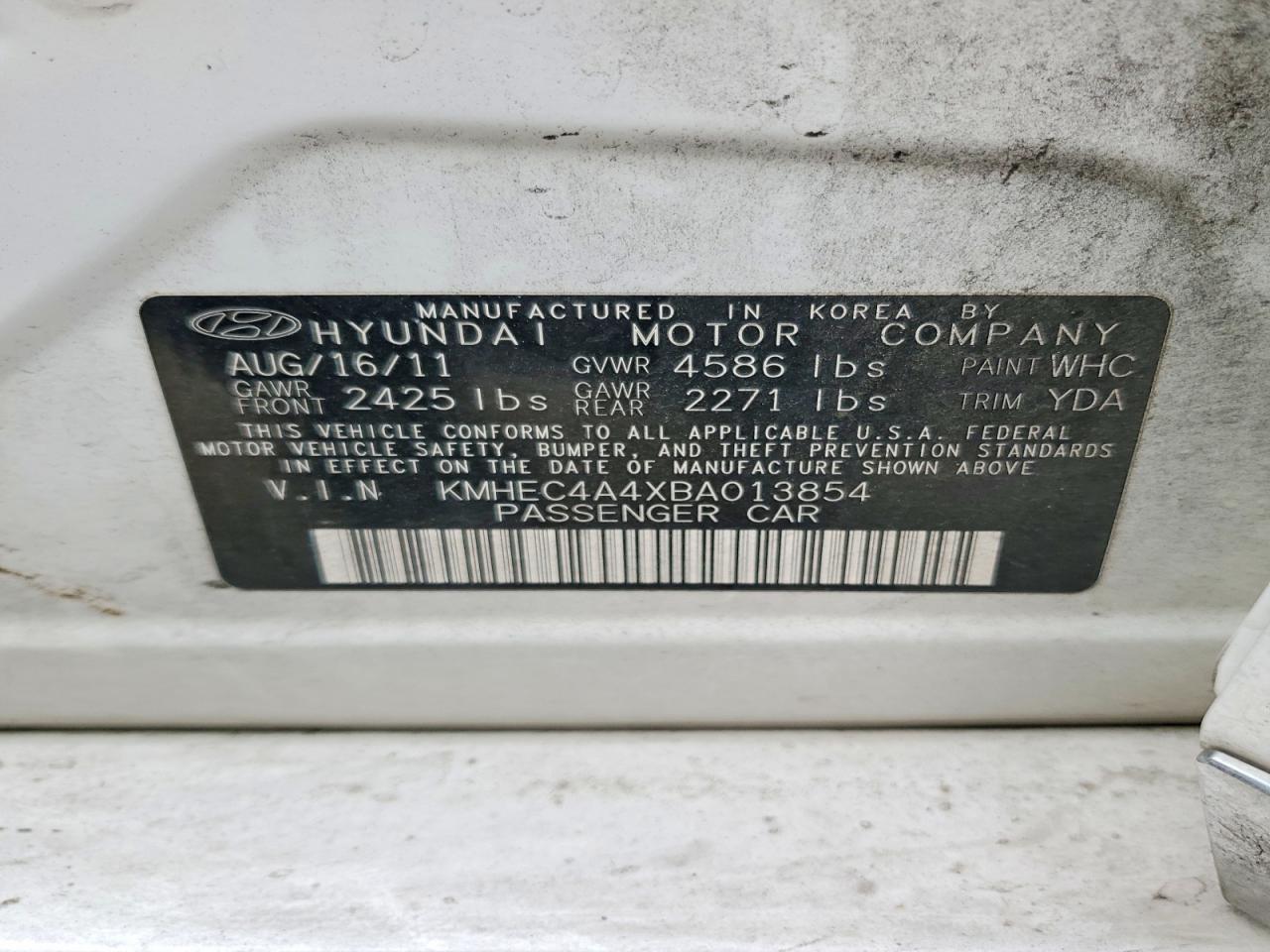 2011 Hyundai Sonata Hybrid White vin: KMHEC4A4XBA013854