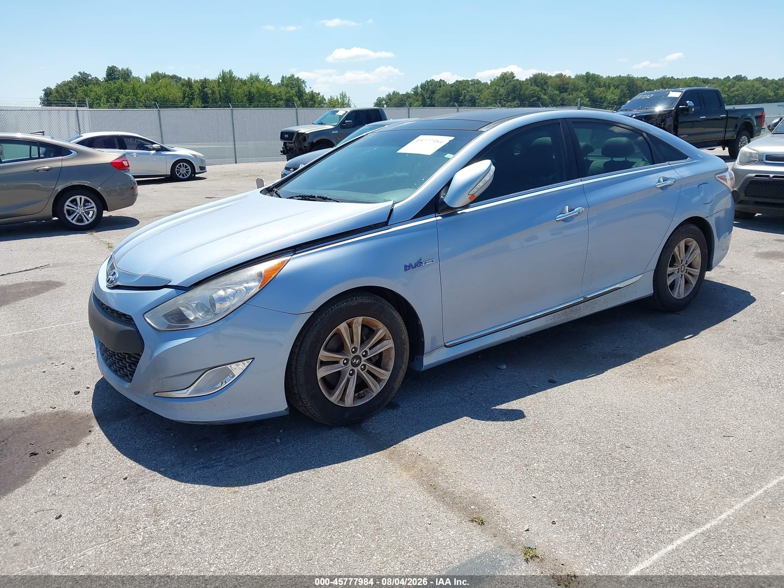 2012 Hyundai Sonata Hybrid   Blue vin: KMHEC4A4XCA026301