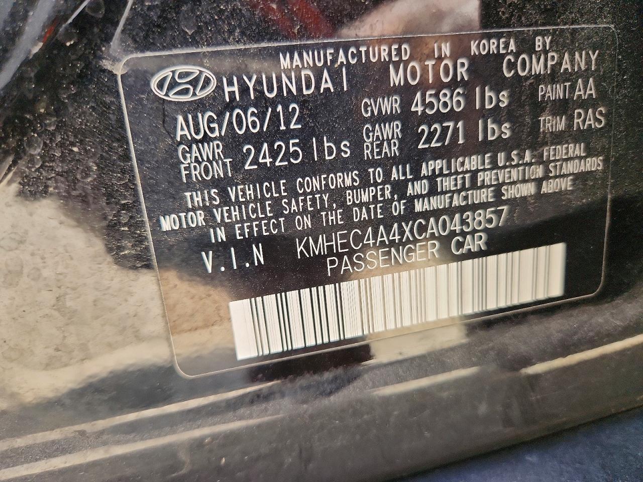 2012 Hyundai Sonata Hybrid Black vin: KMHEC4A4XCA043857