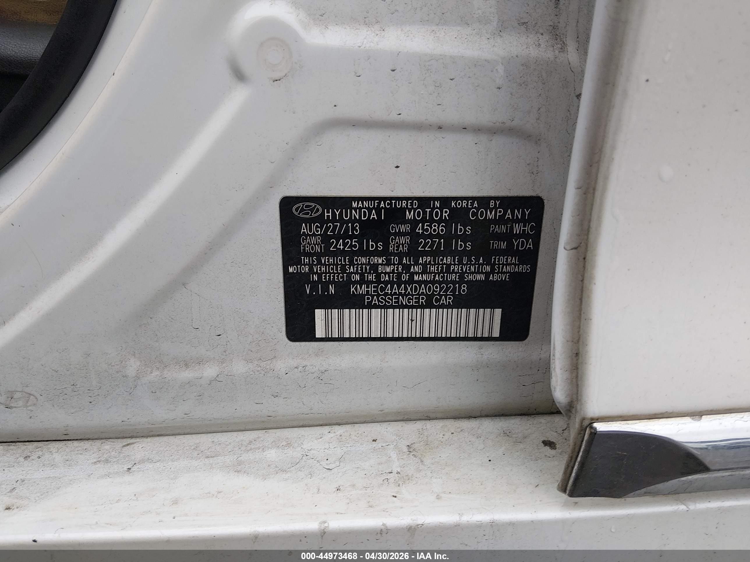 2013 Hyundai Sonata Hybrid Limited Белый vin: KMHEC4A4XDA092218