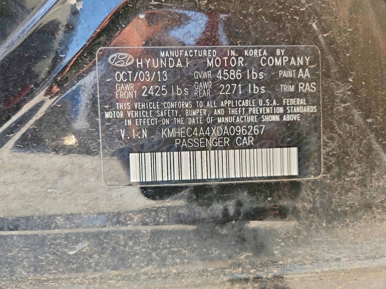 2013 Hyundai Sonata Hybrid Black vin: KMHEC4A4XDA096267