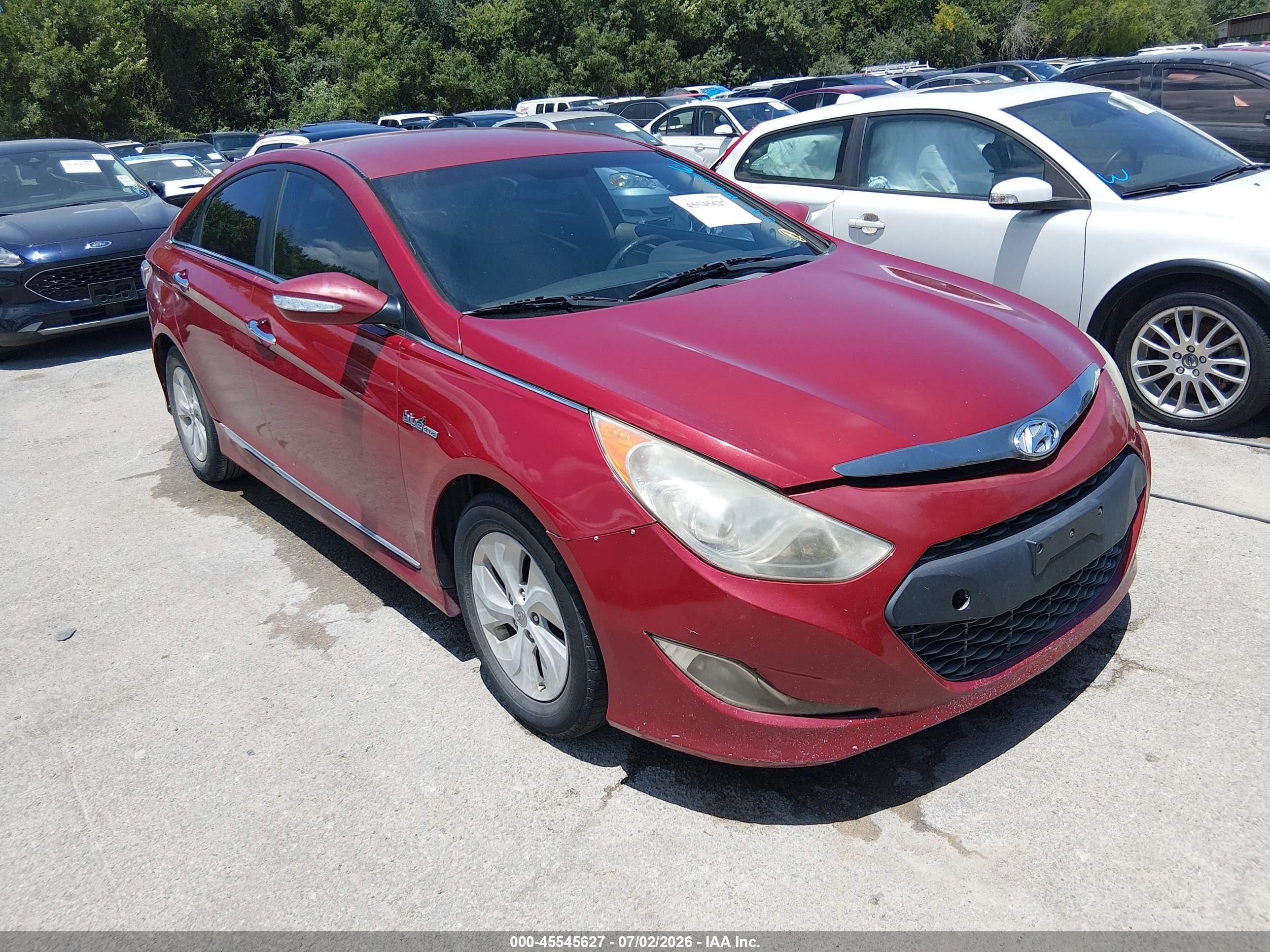 2014 Hyundai Sonata Hybrid   Red vin: KMHEC4A4XEA109780