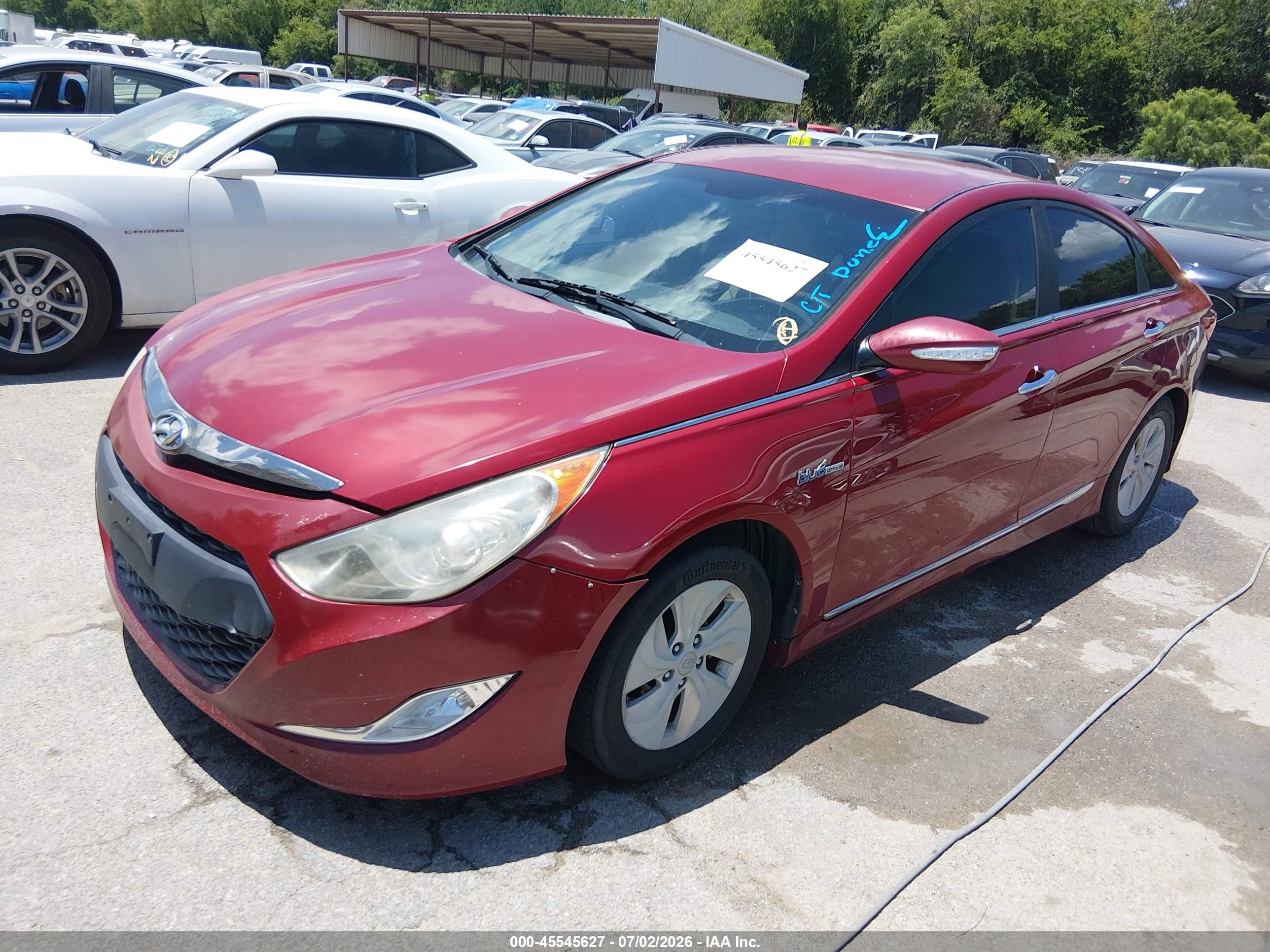 2014 Hyundai Sonata Hybrid   Red vin: KMHEC4A4XEA109780