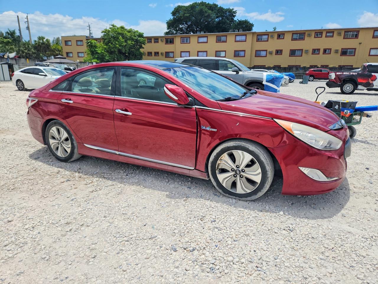 2014 Hyundai Sonata Hybrid Red vin: KMHEC4A4XEA115756