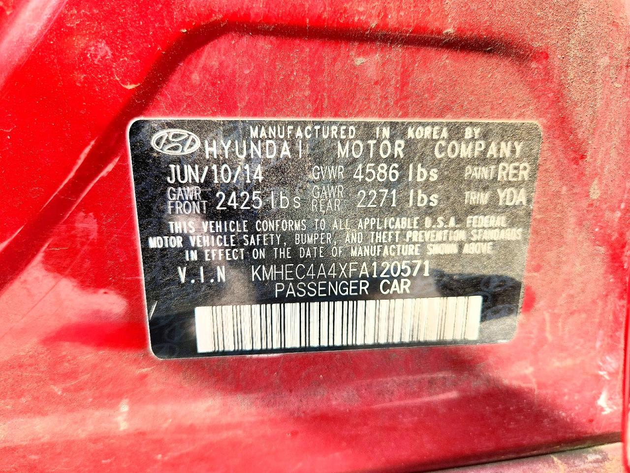 2015 Hyundai Sonata Hybrid Limited Red vin: KMHEC4A4XFA120571