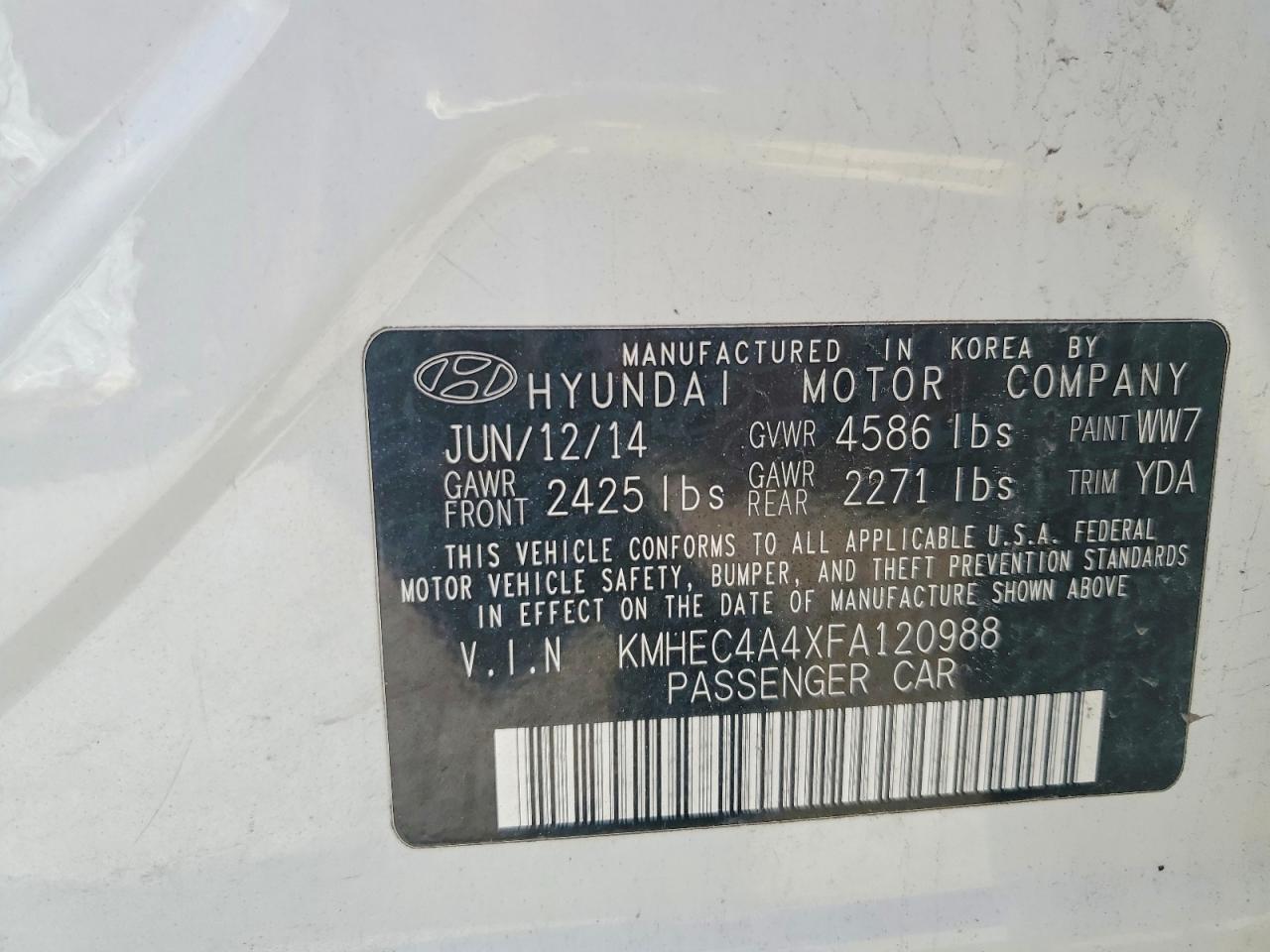 2015 Hyundai Sonata Limited White vin: KMHEC4A4XFA120988
