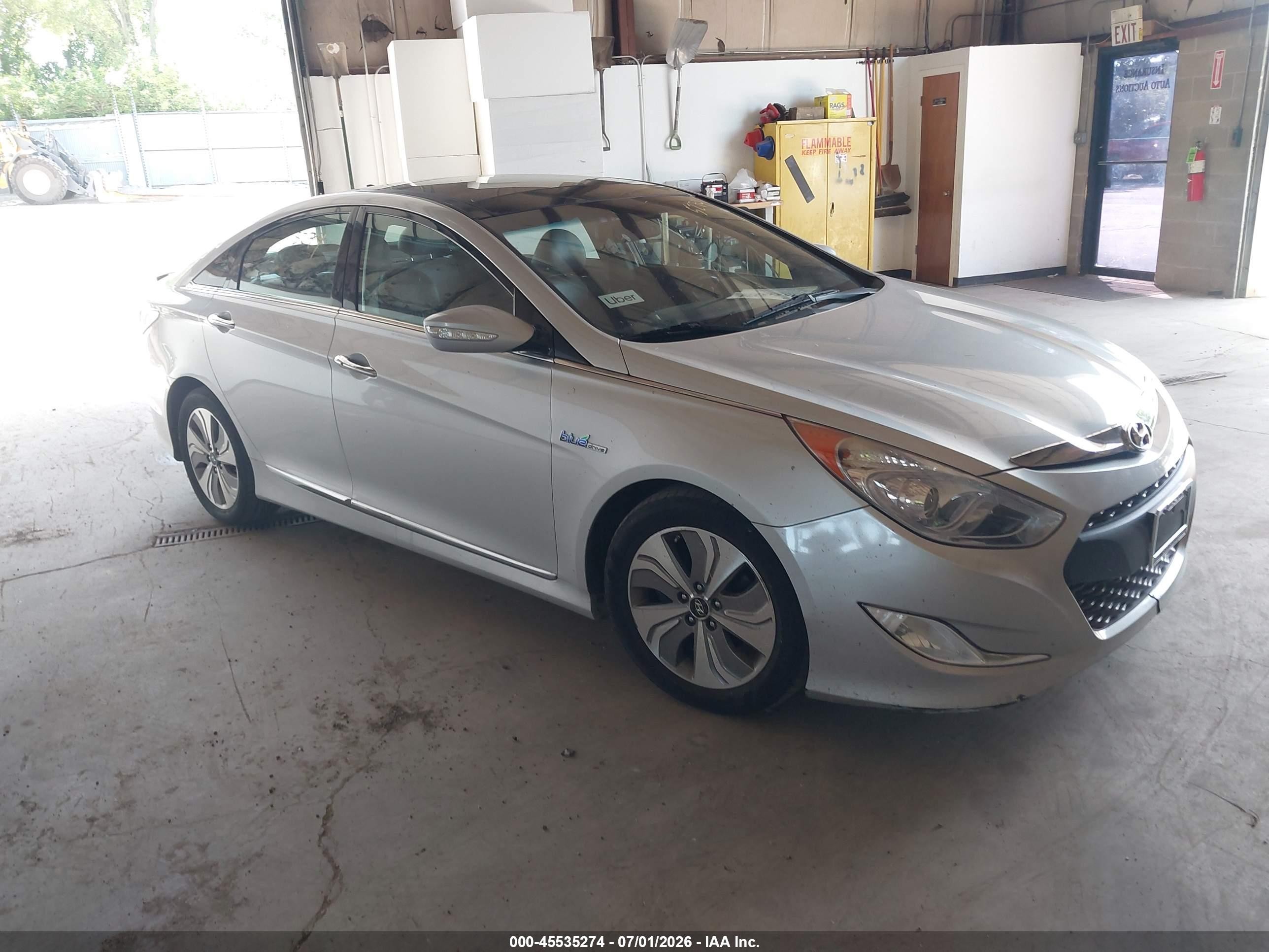 2015 Hyundai Sonata Hybrid Limited Silver vin: KMHEC4A4XFA122580