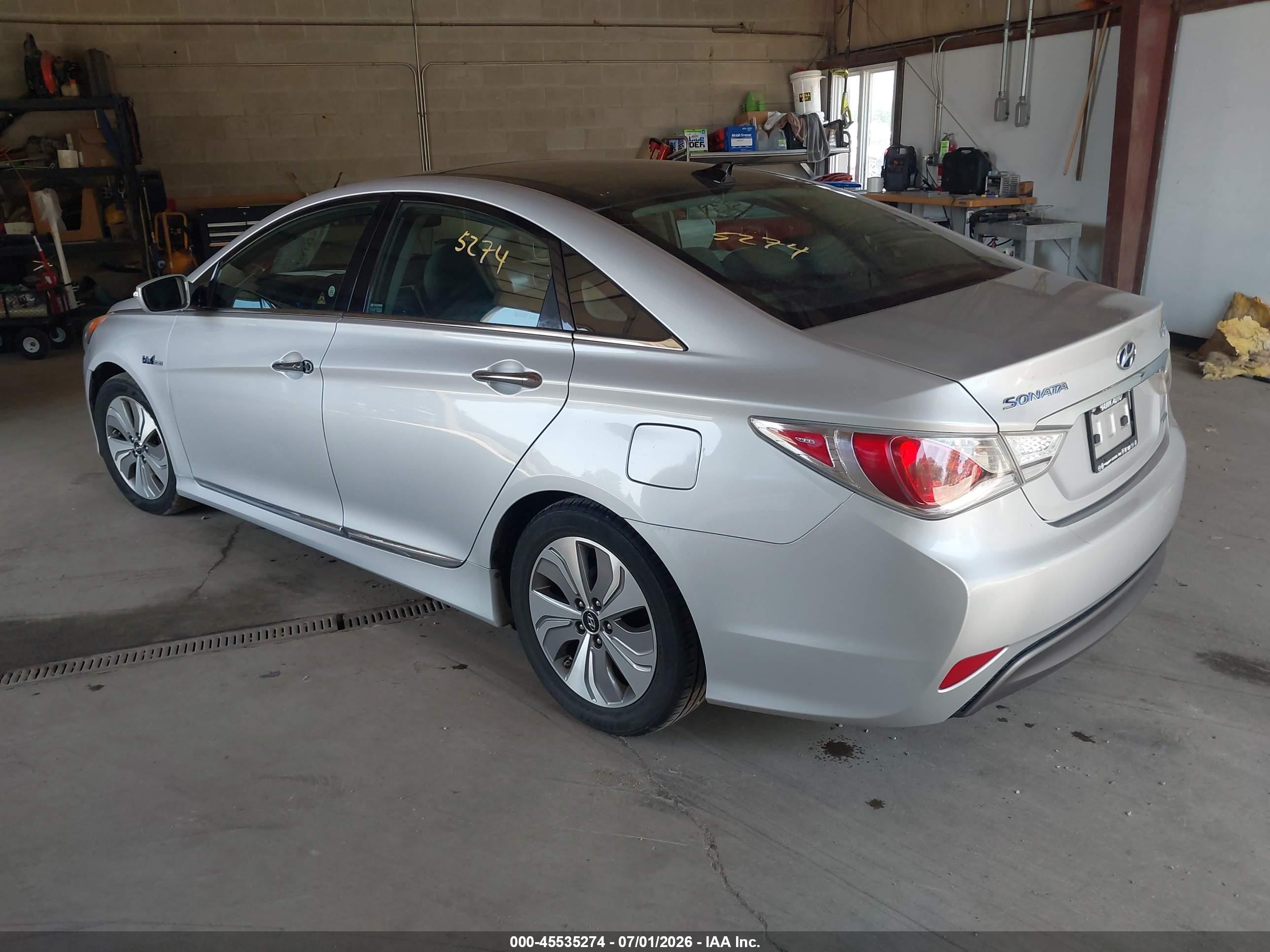 2015 Hyundai Sonata Hybrid Limited Silver vin: KMHEC4A4XFA122580