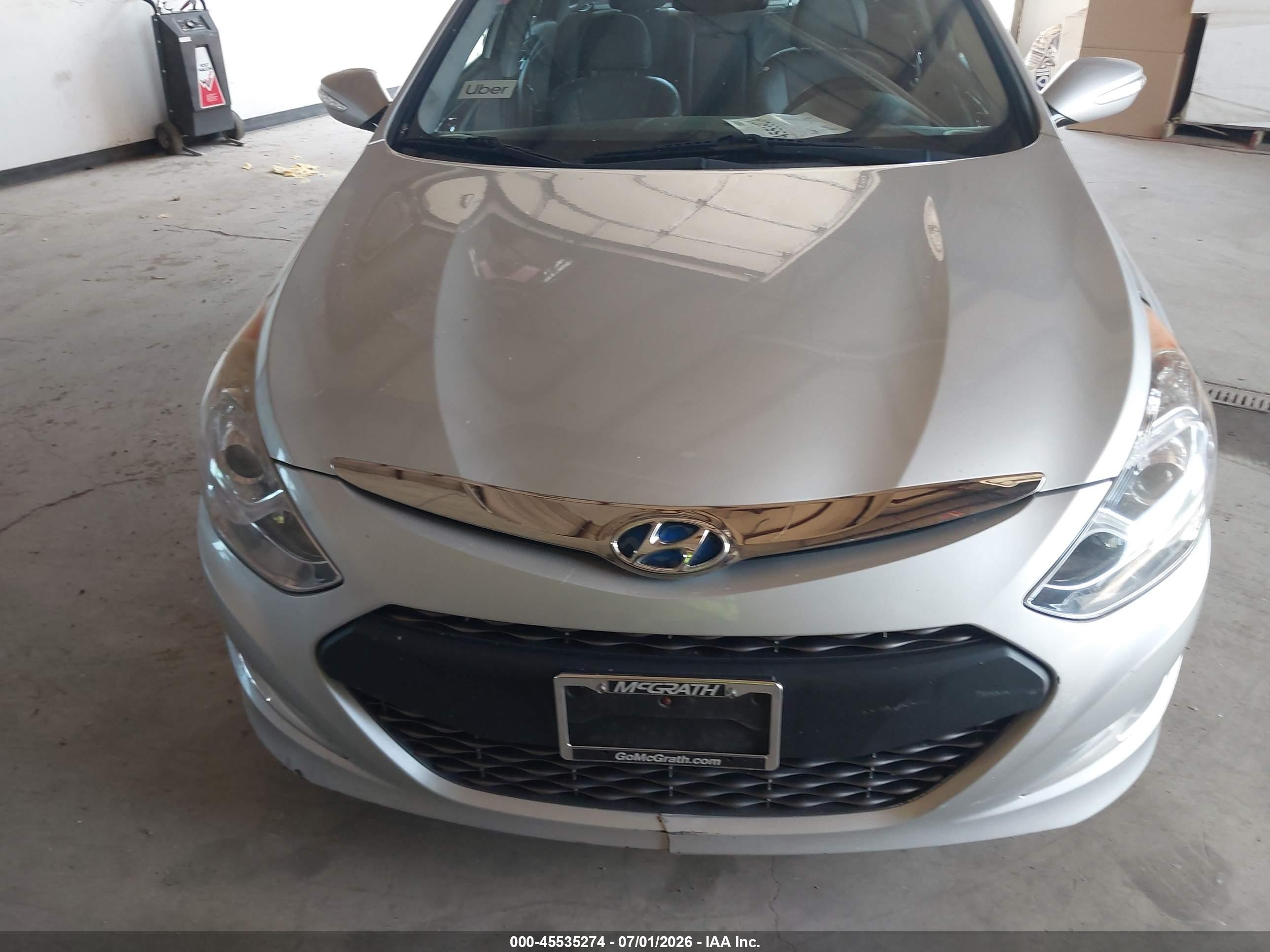 2015 Hyundai Sonata Hybrid Limited Silver vin: KMHEC4A4XFA122580
