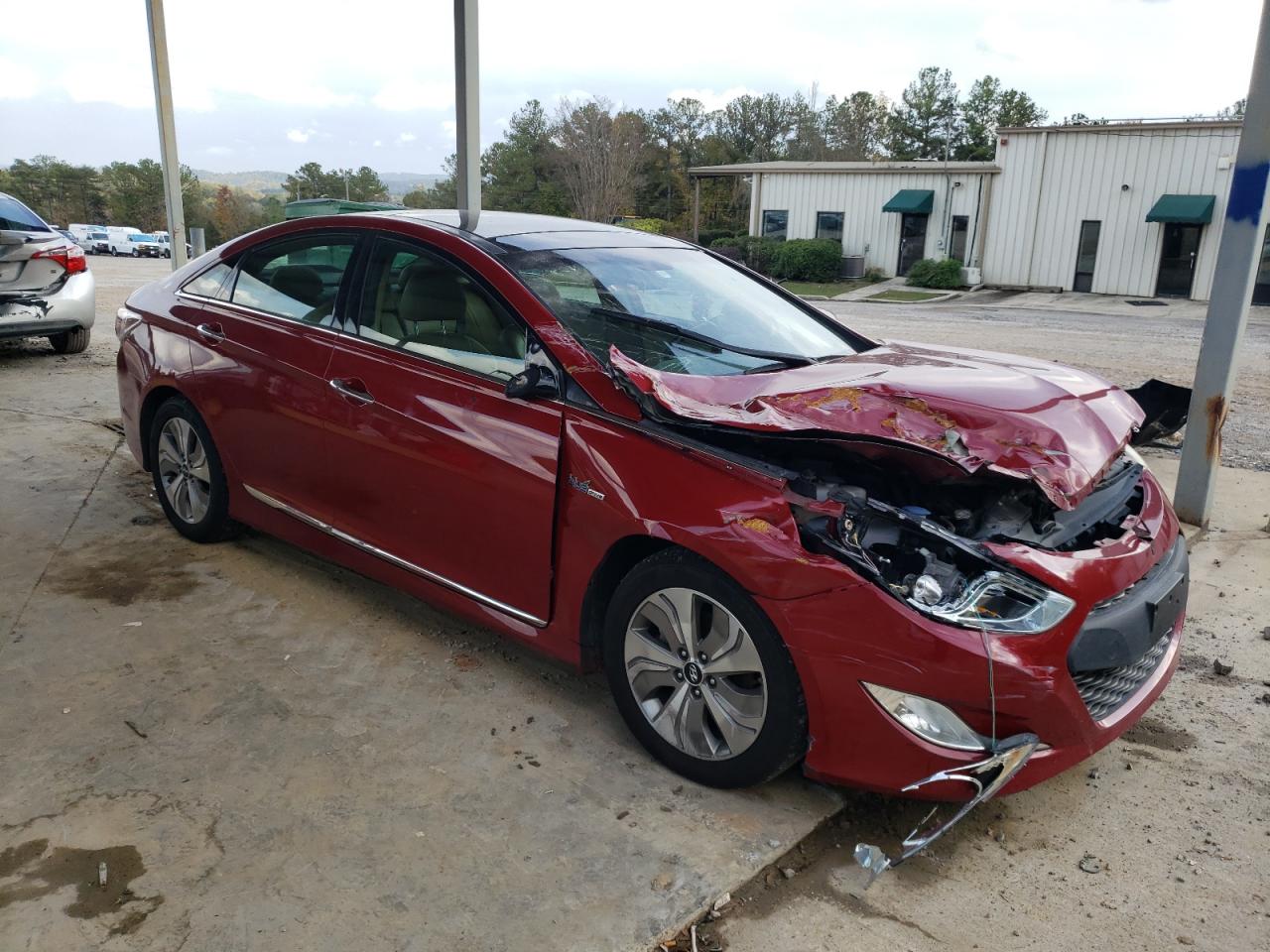 2015 Hyundai Sonata Hybrid Burgundy vin: KMHEC4A4XFA129996