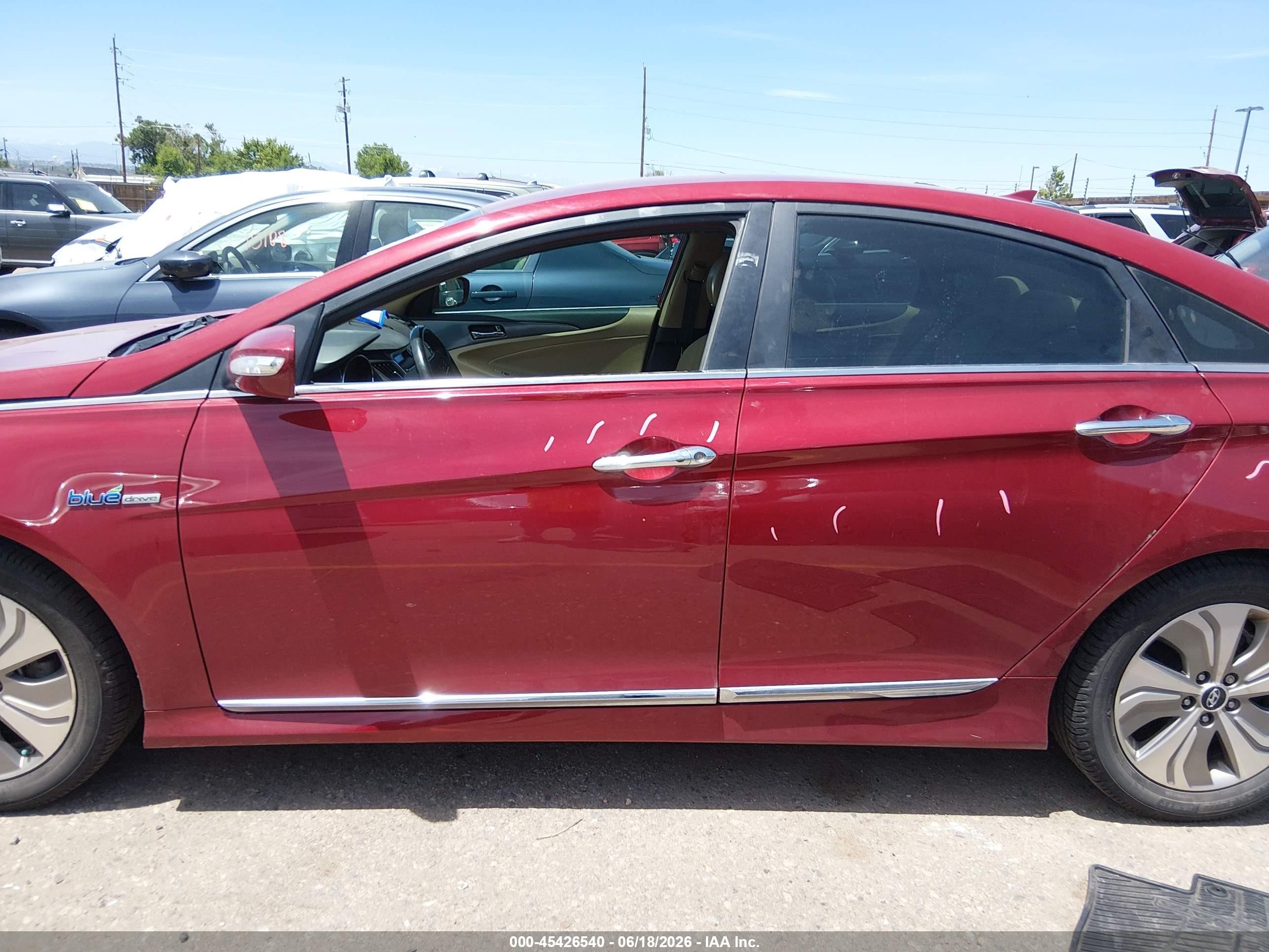 2015 Hyundai Sonata Hybrid Limited Red vin: KMHEC4A4XFA132140