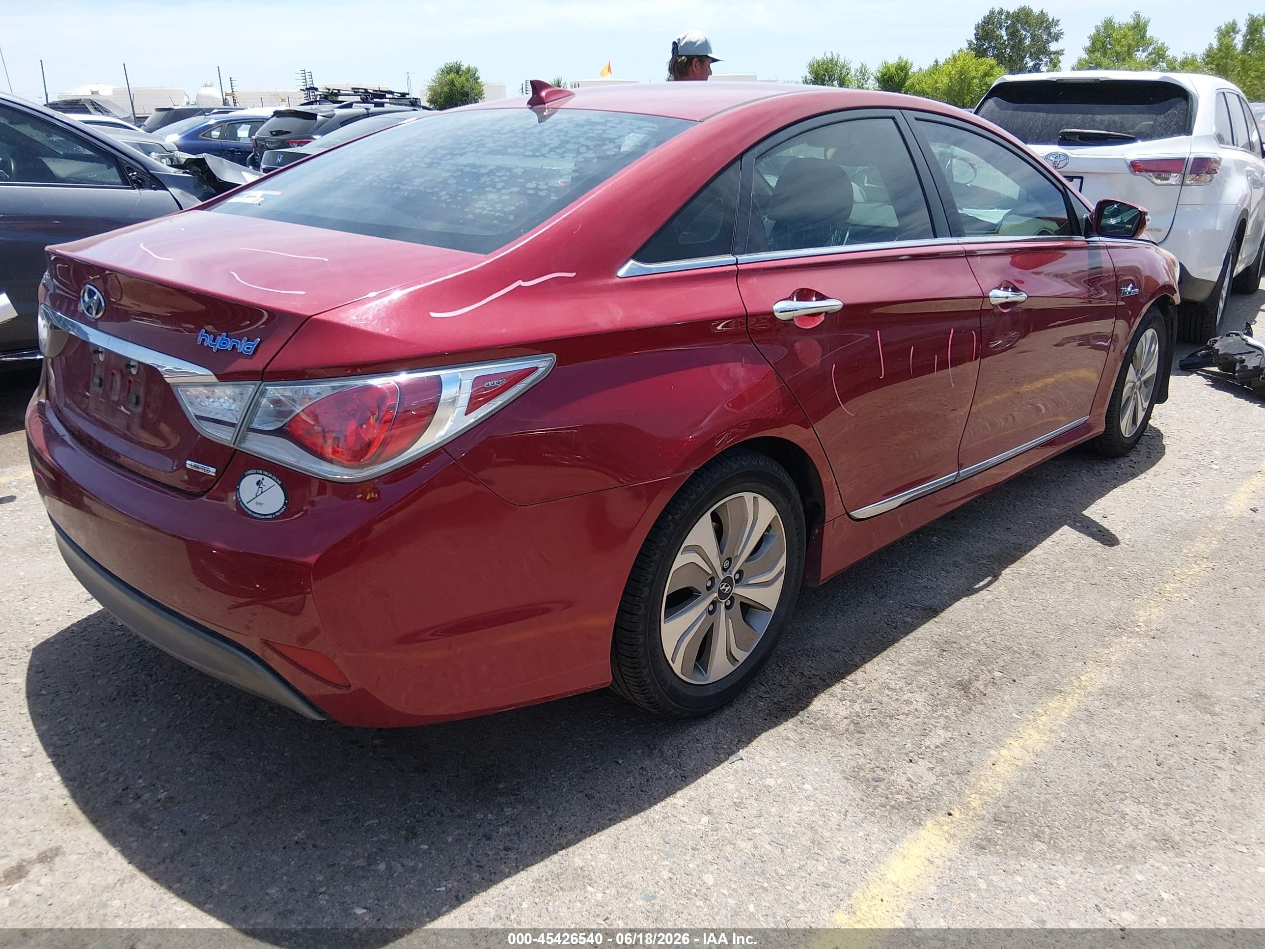 2015 Hyundai Sonata Hybrid Limited Red vin: KMHEC4A4XFA132140