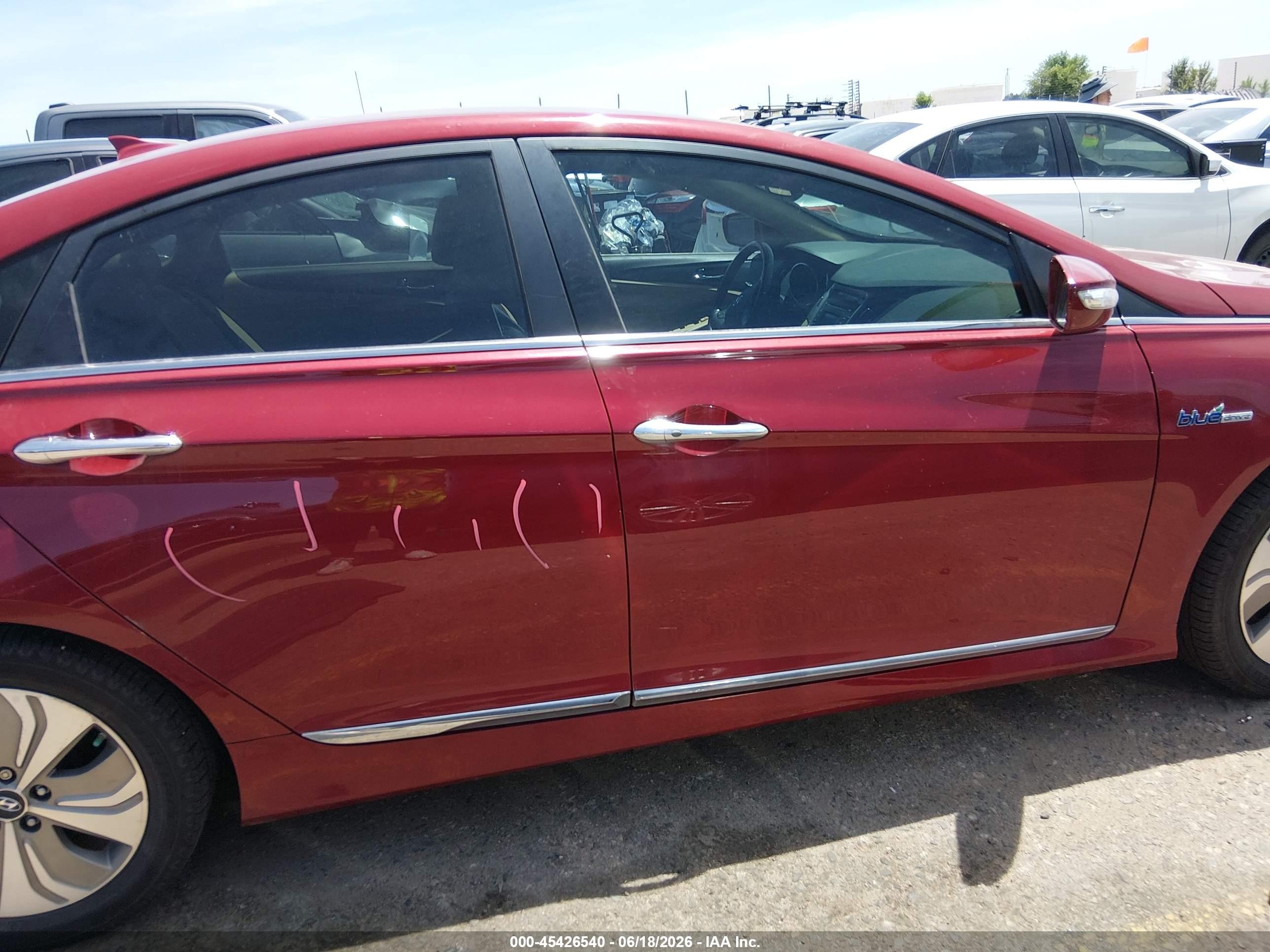 2015 Hyundai Sonata Hybrid Limited Red vin: KMHEC4A4XFA132140