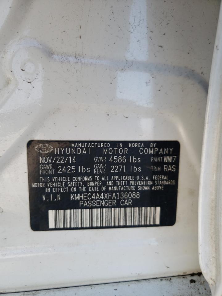 2015 Hyundai Sonata Hybrid White vin: KMHEC4A4XFA136088