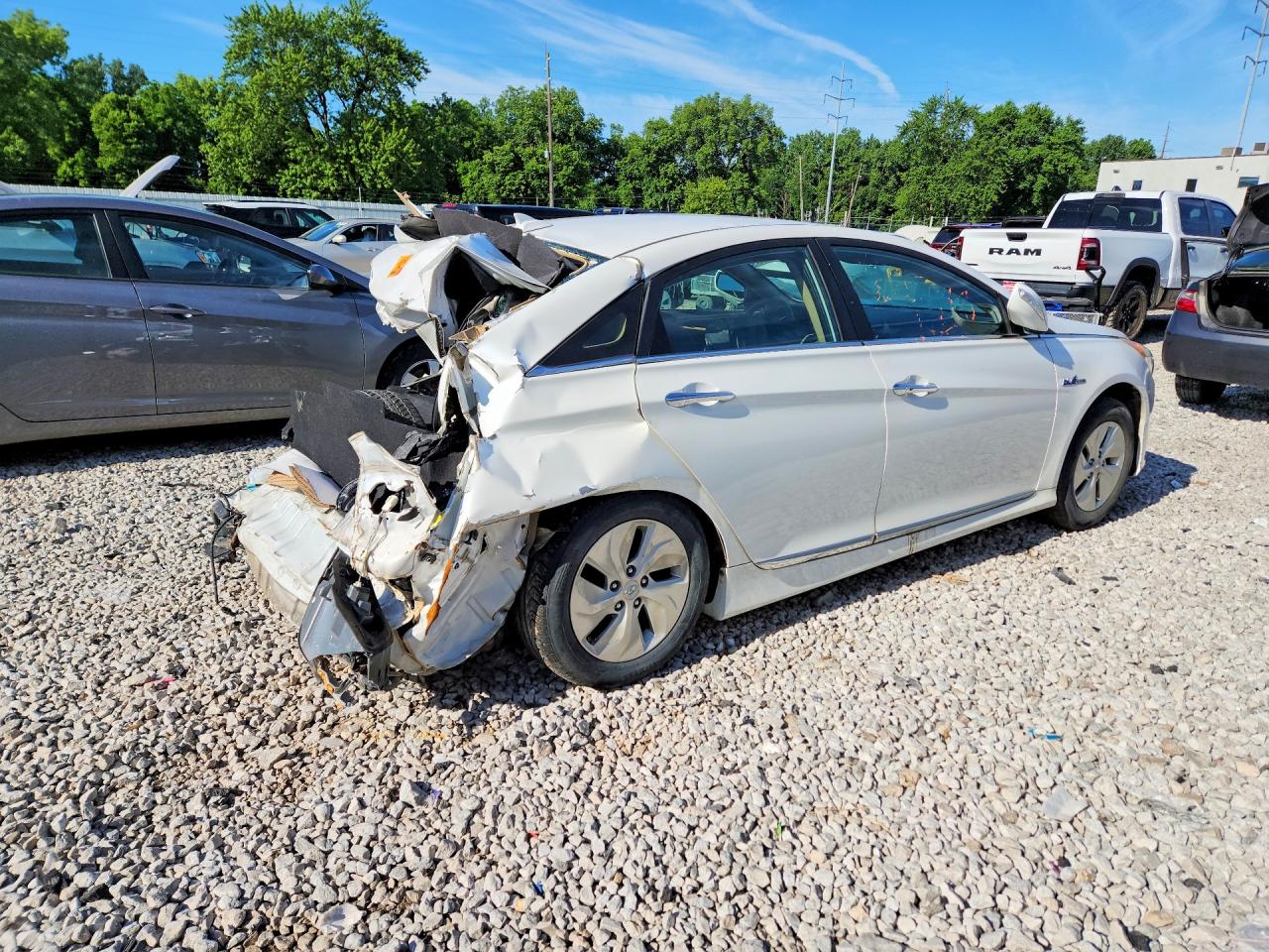 2015 Hyundai Sonata Hybrid Base White vin: KMHEC4A4XFA139802