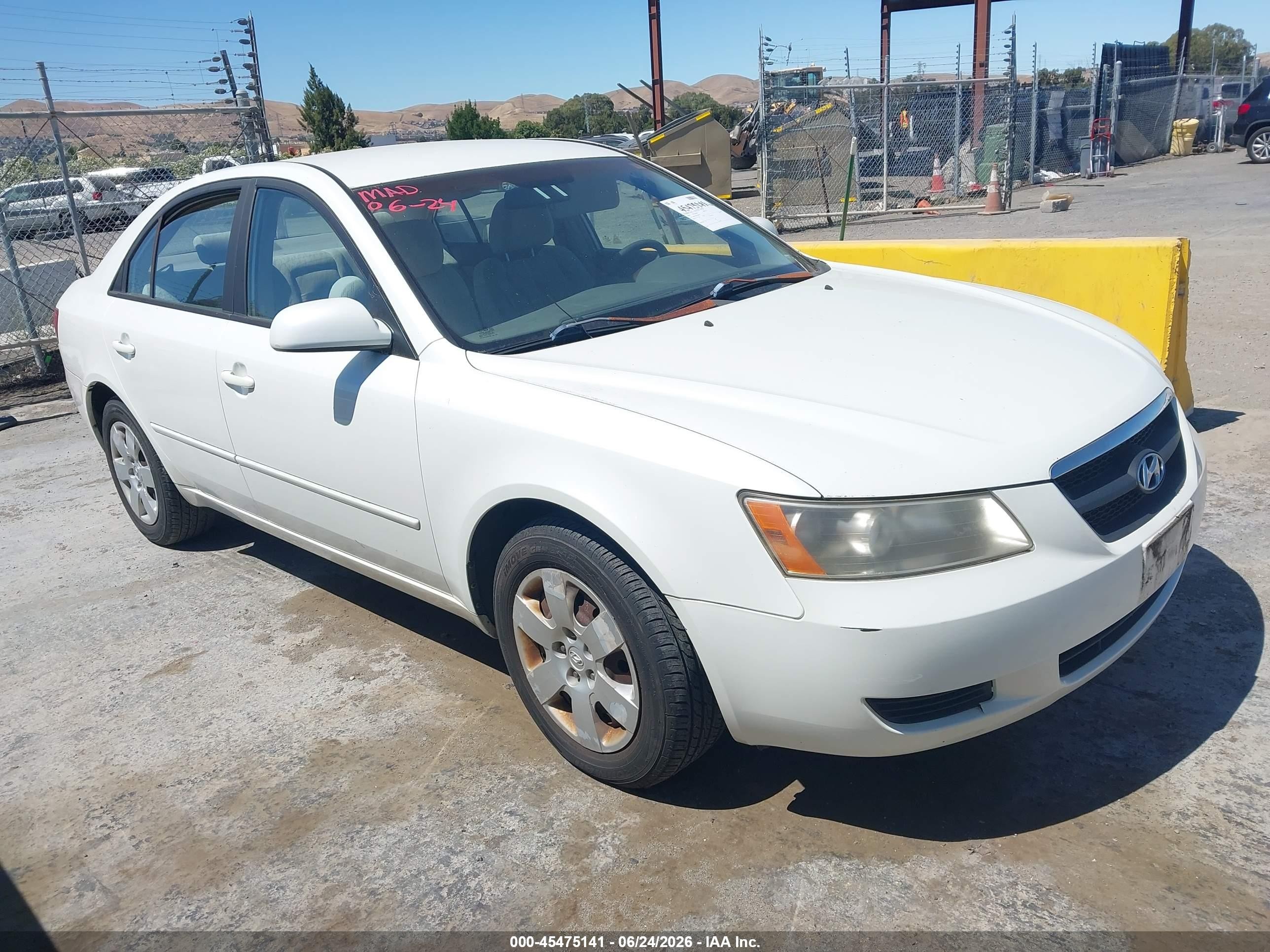 2006 Hyundai Sonata Gl White vin: KMHET46C56A098737