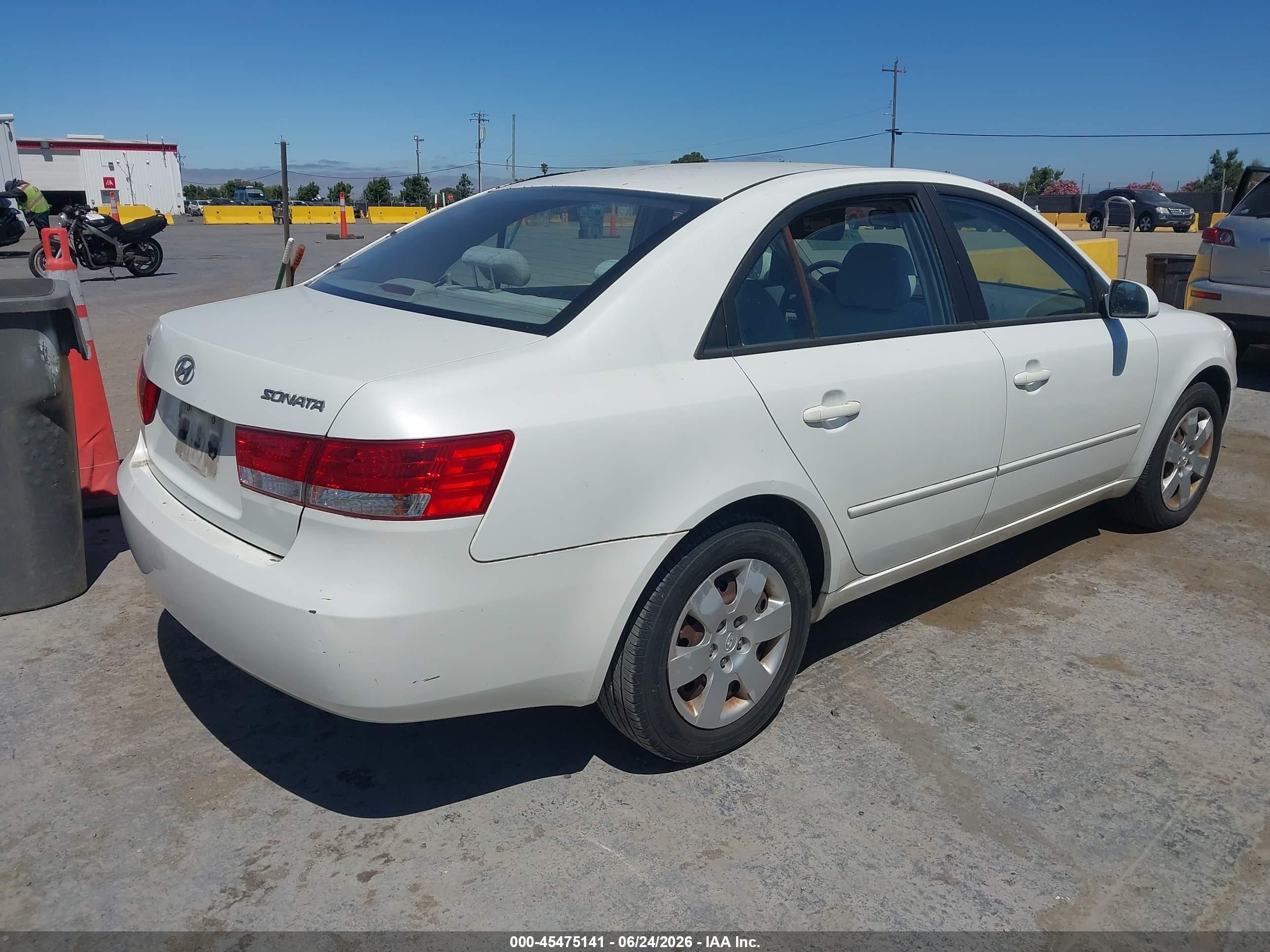 2006 Hyundai Sonata Gl White vin: KMHET46C56A098737