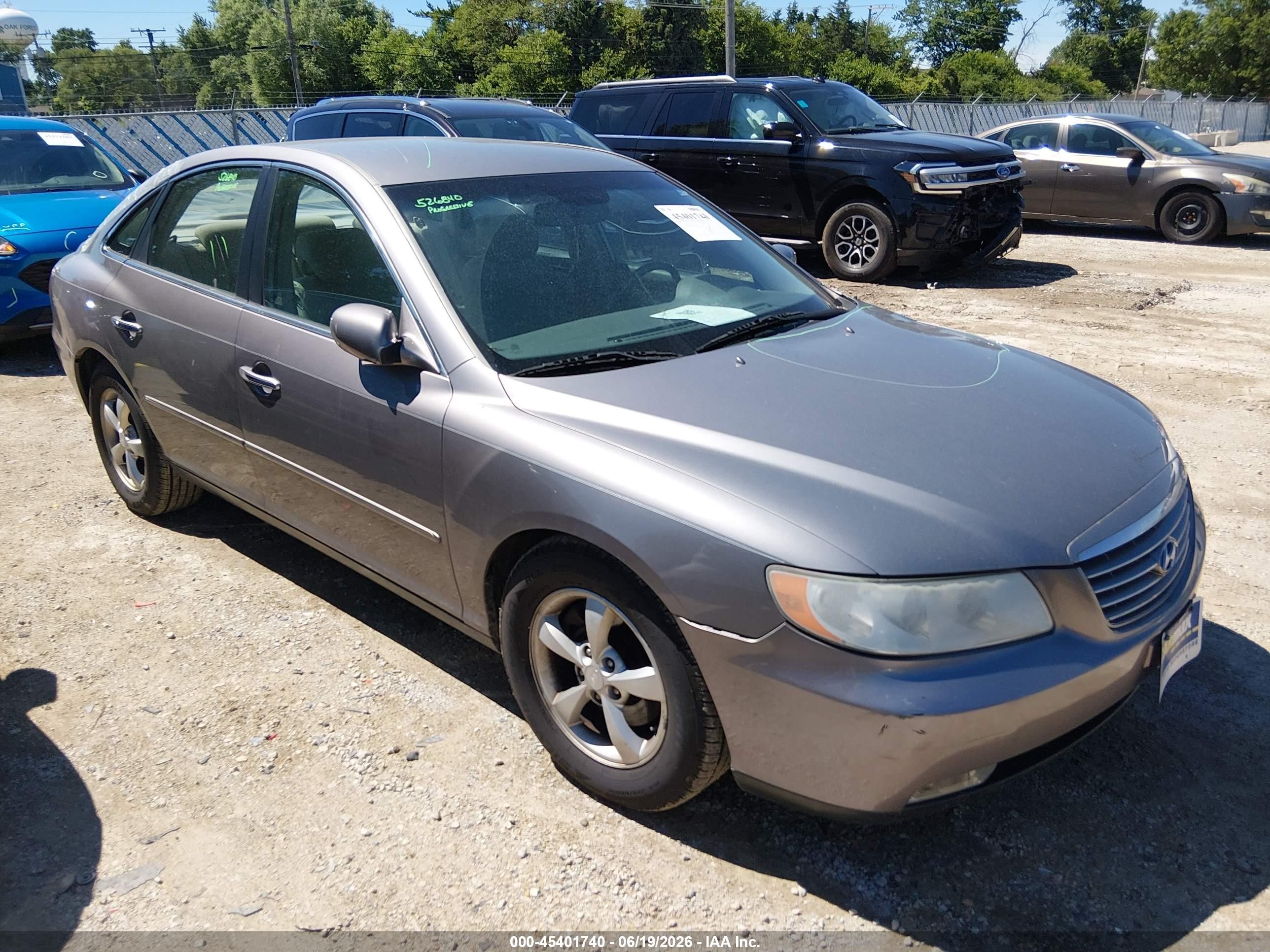 2007 Hyundai Azera Gls Silver vin: KMHFC46D07A180227