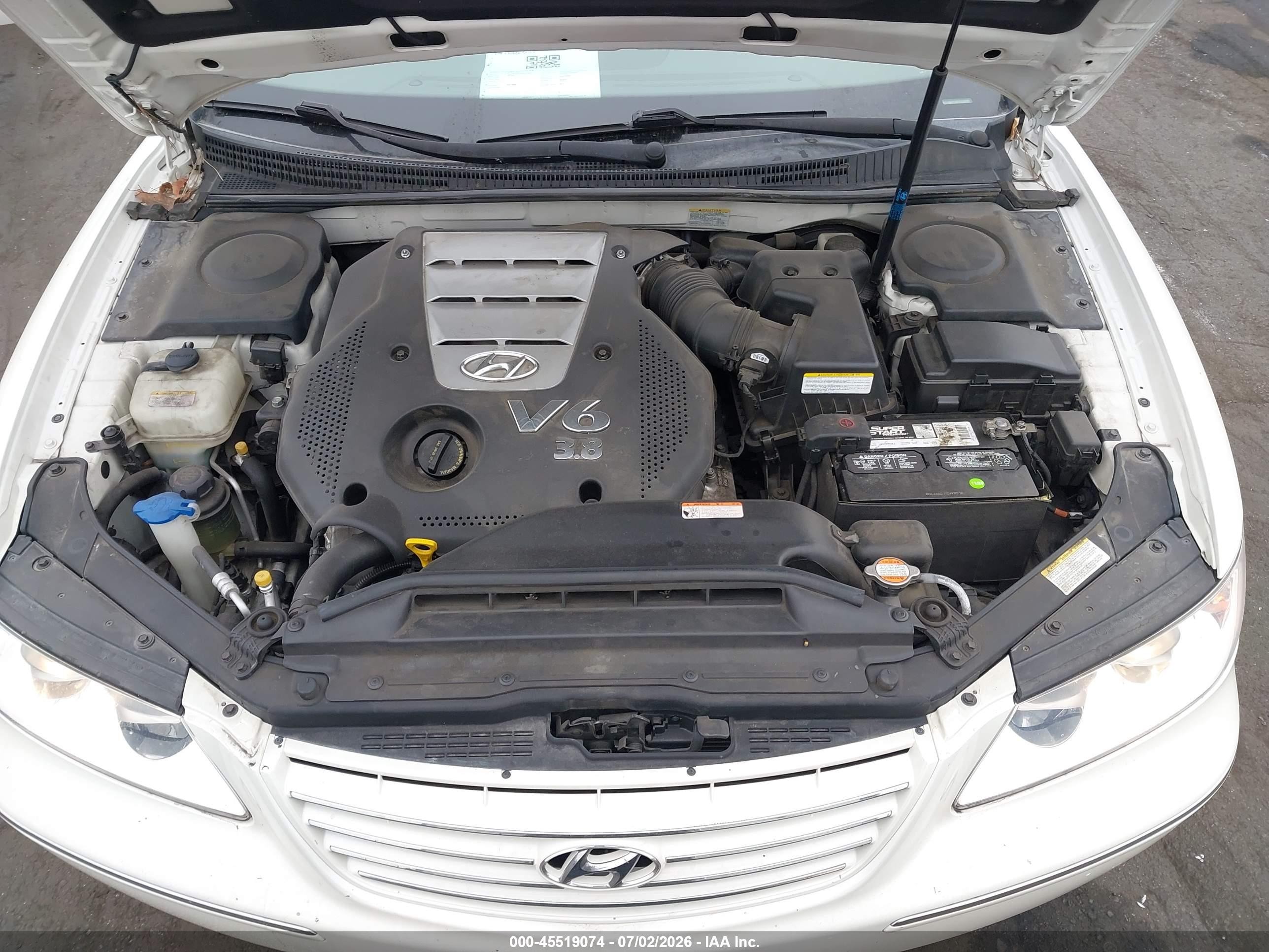 2007 Hyundai Azera Limited/se White vin: KMHFC46F07A184991