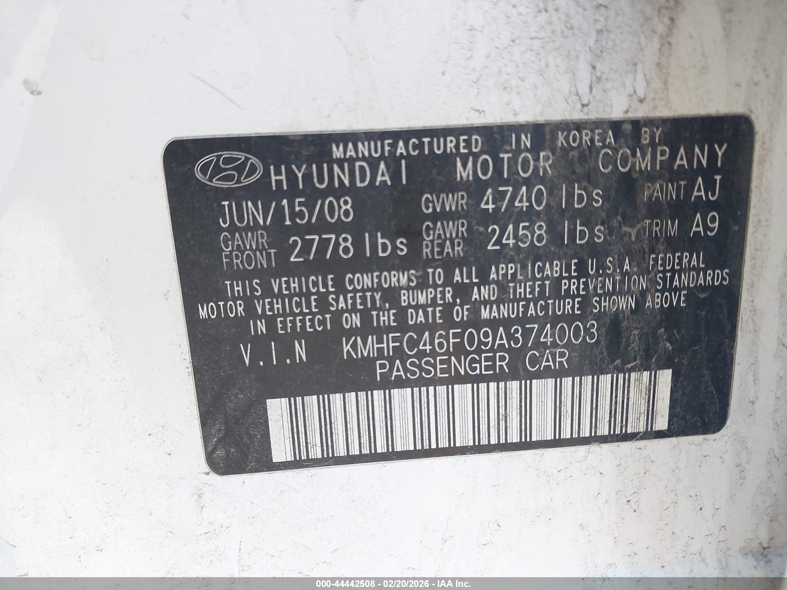 2009 Hyundai Azera Limited Белый vin: KMHFC46F09A374003