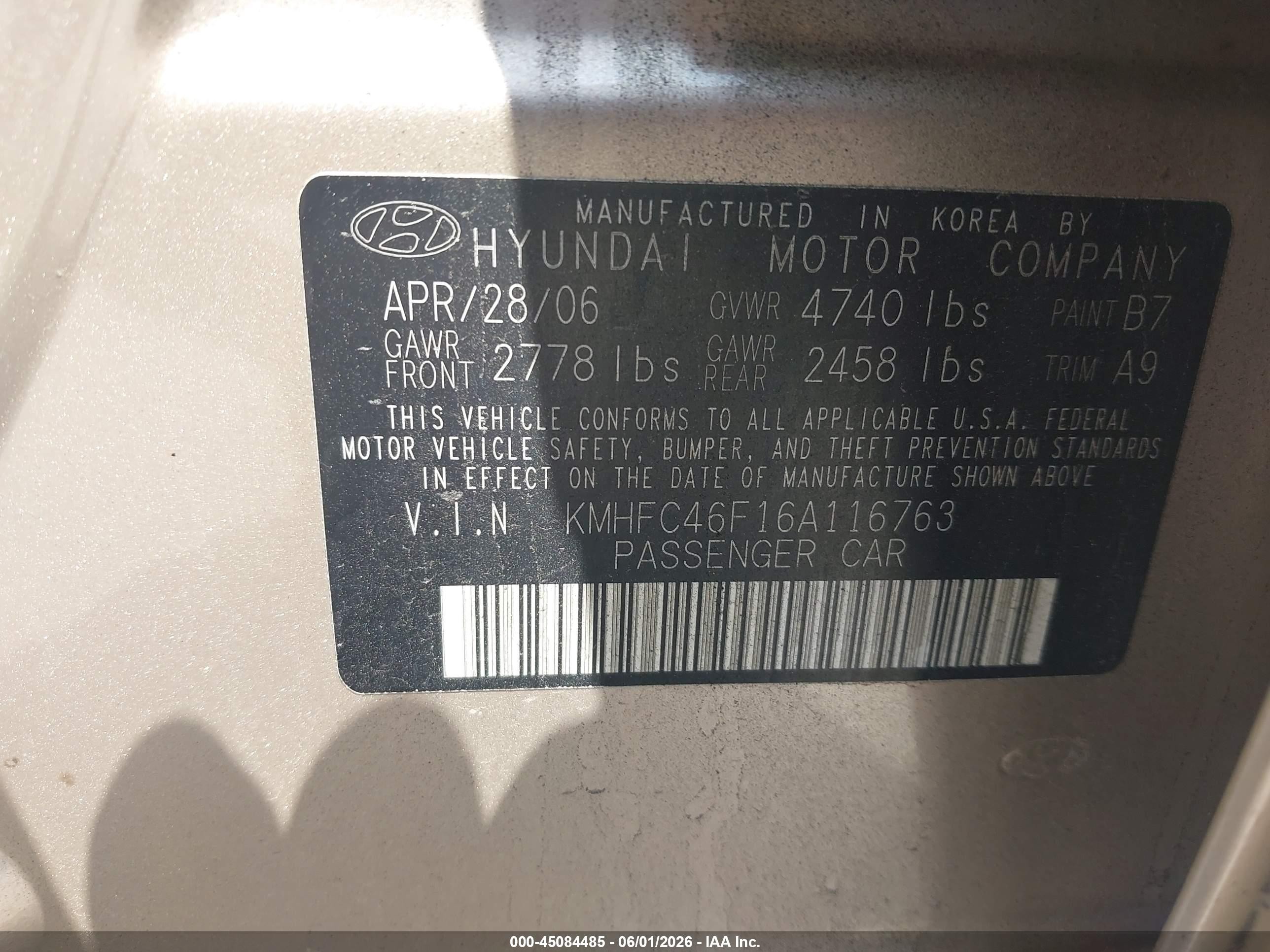 2006 Hyundai Azera Limited/se Silver vin: KMHFC46F16A116763