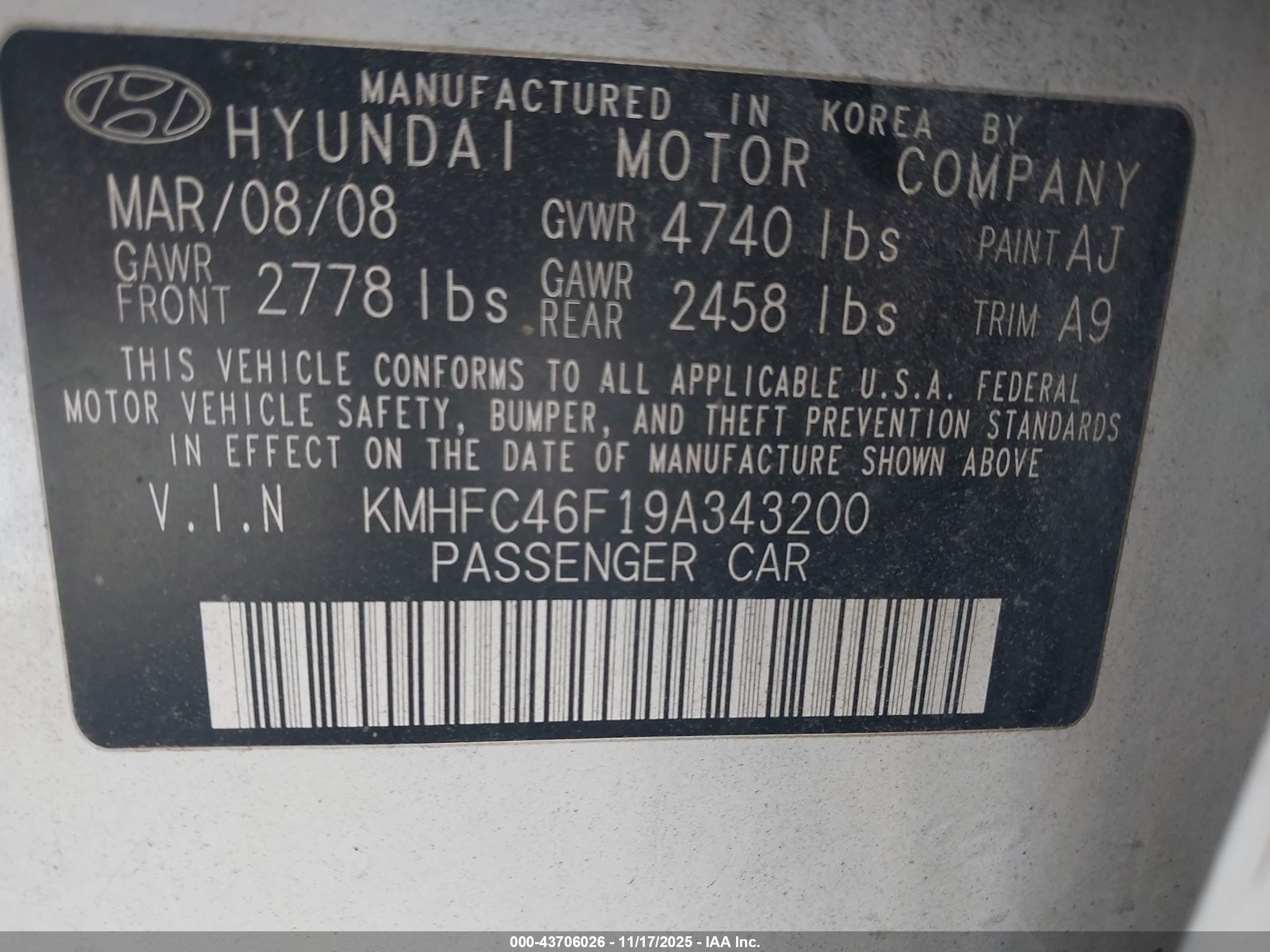 2009 Hyundai Azera Limited White vin: KMHFC46F19A343200