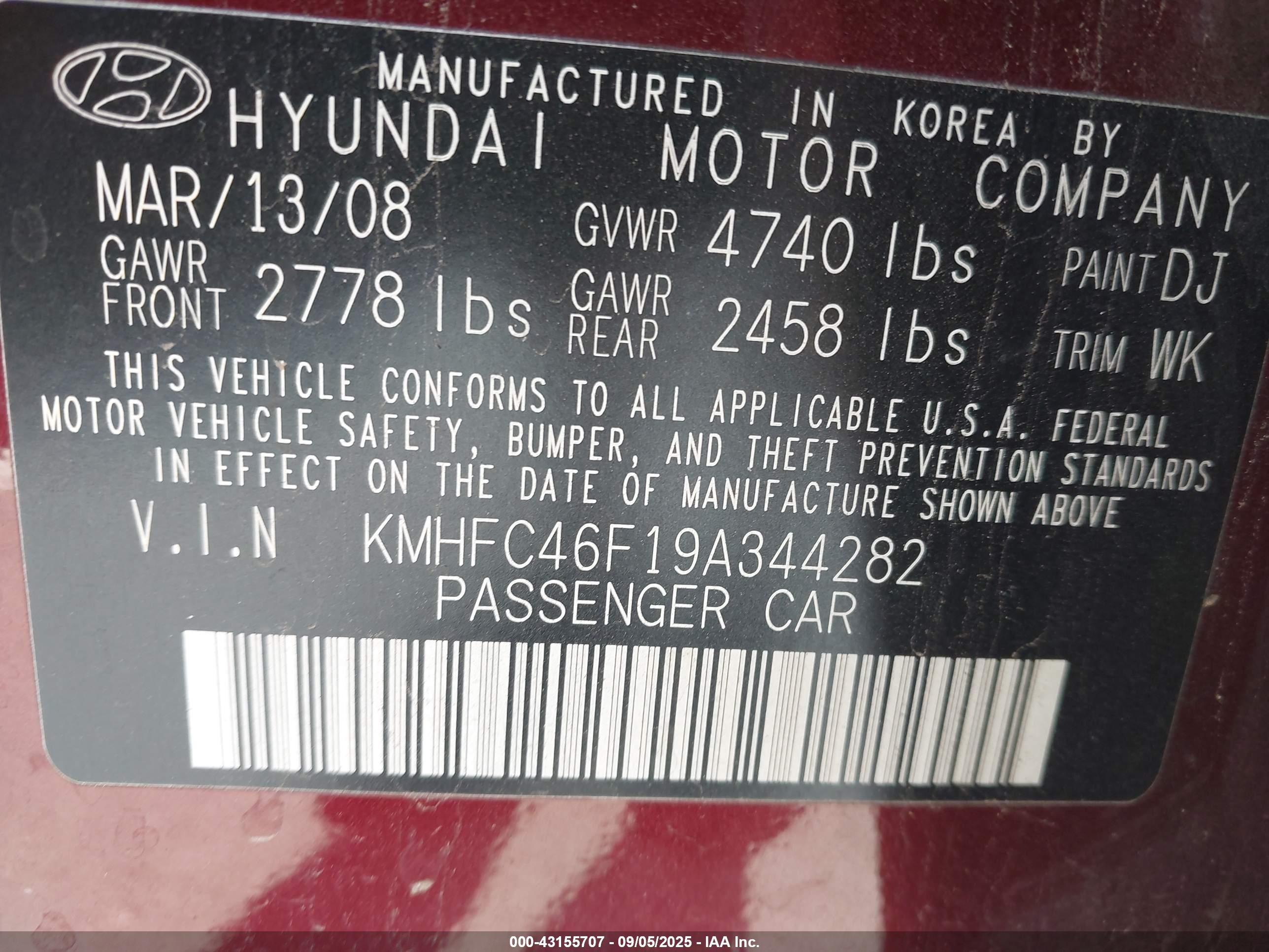 2009 Hyundai Azera Limited Maroon vin: KMHFC46F19A344282