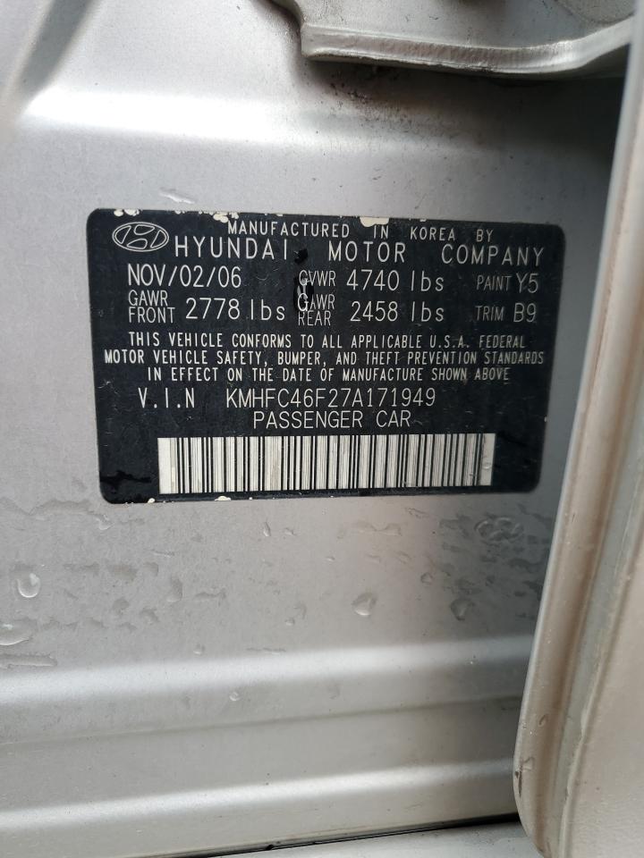 2007 Hyundai Azera Se Серебряный vin: KMHFC46F27A171949