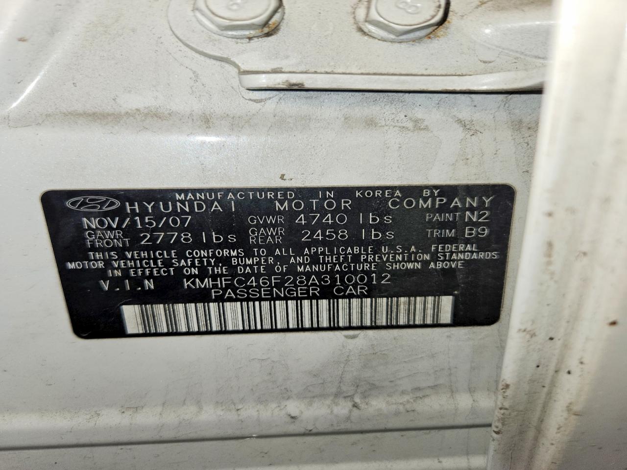 2008 Hyundai Azera Limited White vin: KMHFC46F28A310012