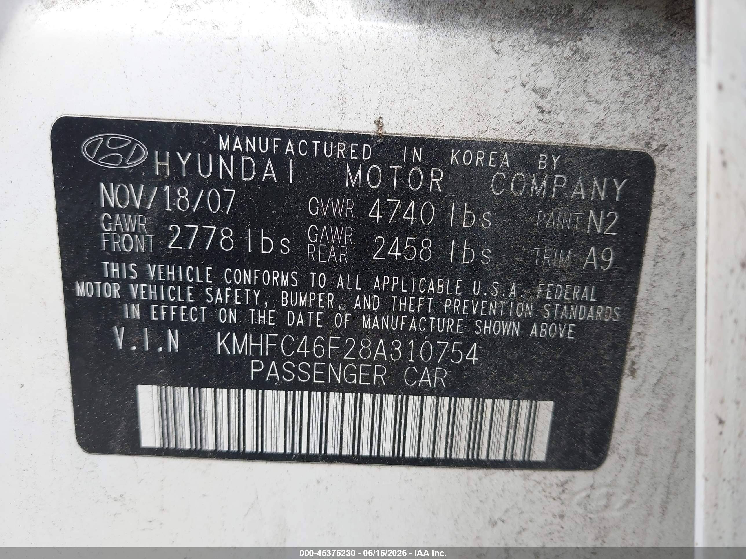 2008 Hyundai Azera Limited White vin: KMHFC46F28A310754