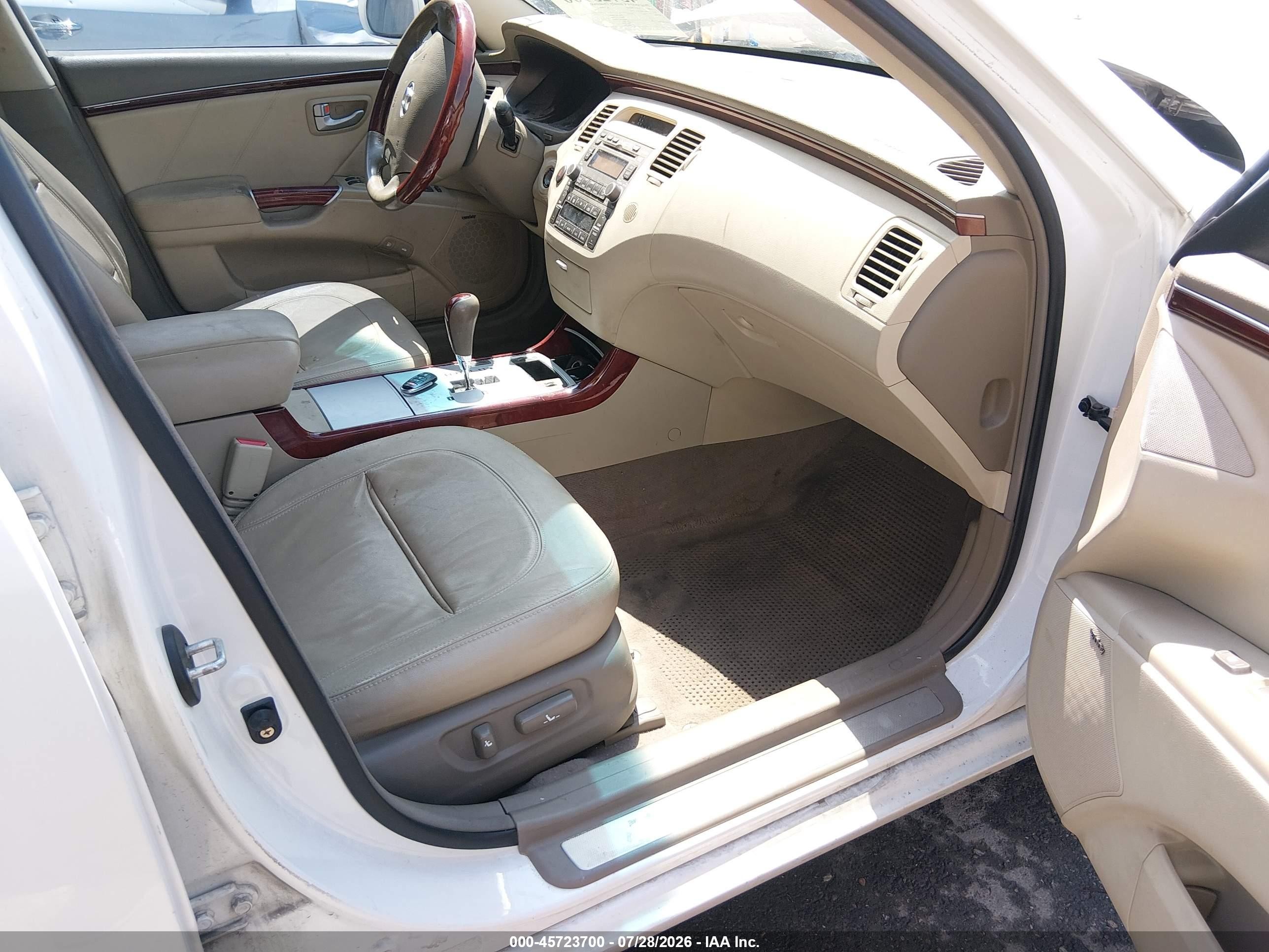 2008 Hyundai Azera Limited White vin: KMHFC46F28A332186