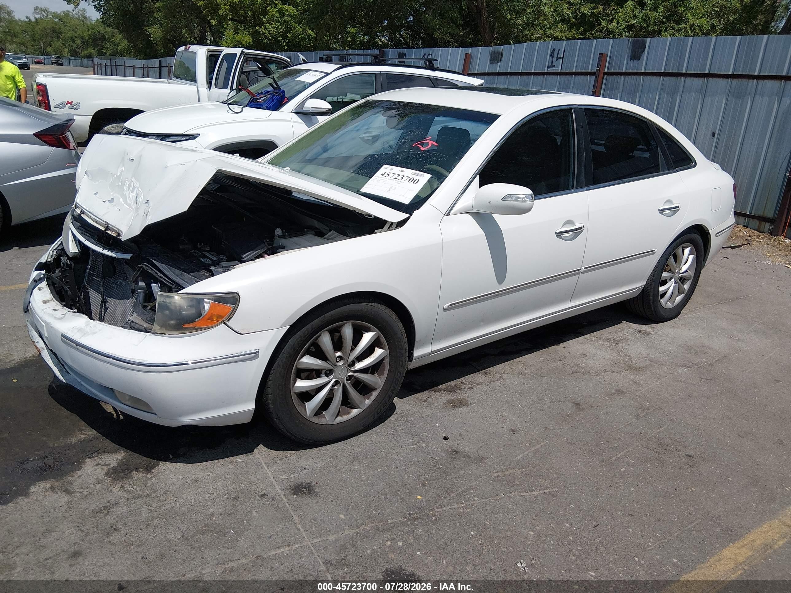 2008 Hyundai Azera Limited White vin: KMHFC46F28A332186