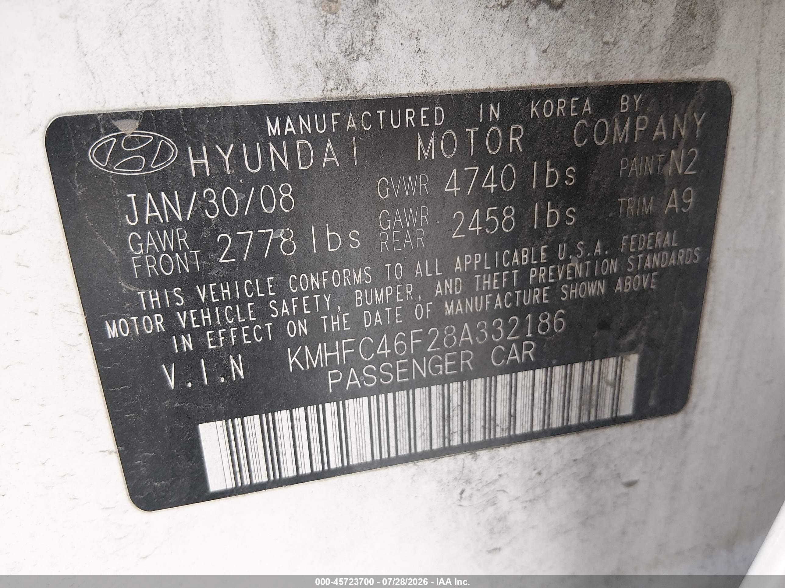 2008 Hyundai Azera Limited White vin: KMHFC46F28A332186