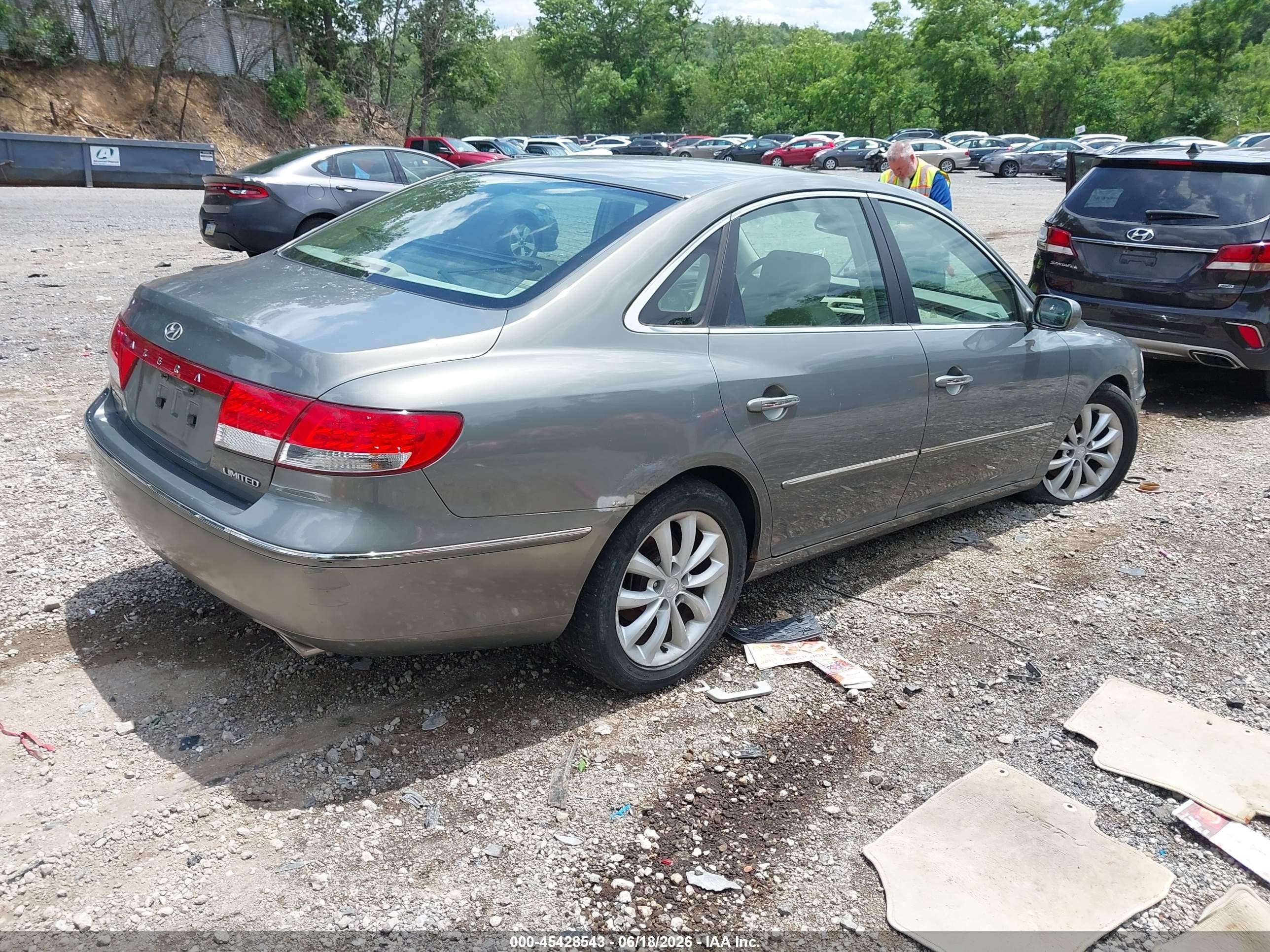 2006 Hyundai Azera Limited/se Серый vin: KMHFC46F46A046904