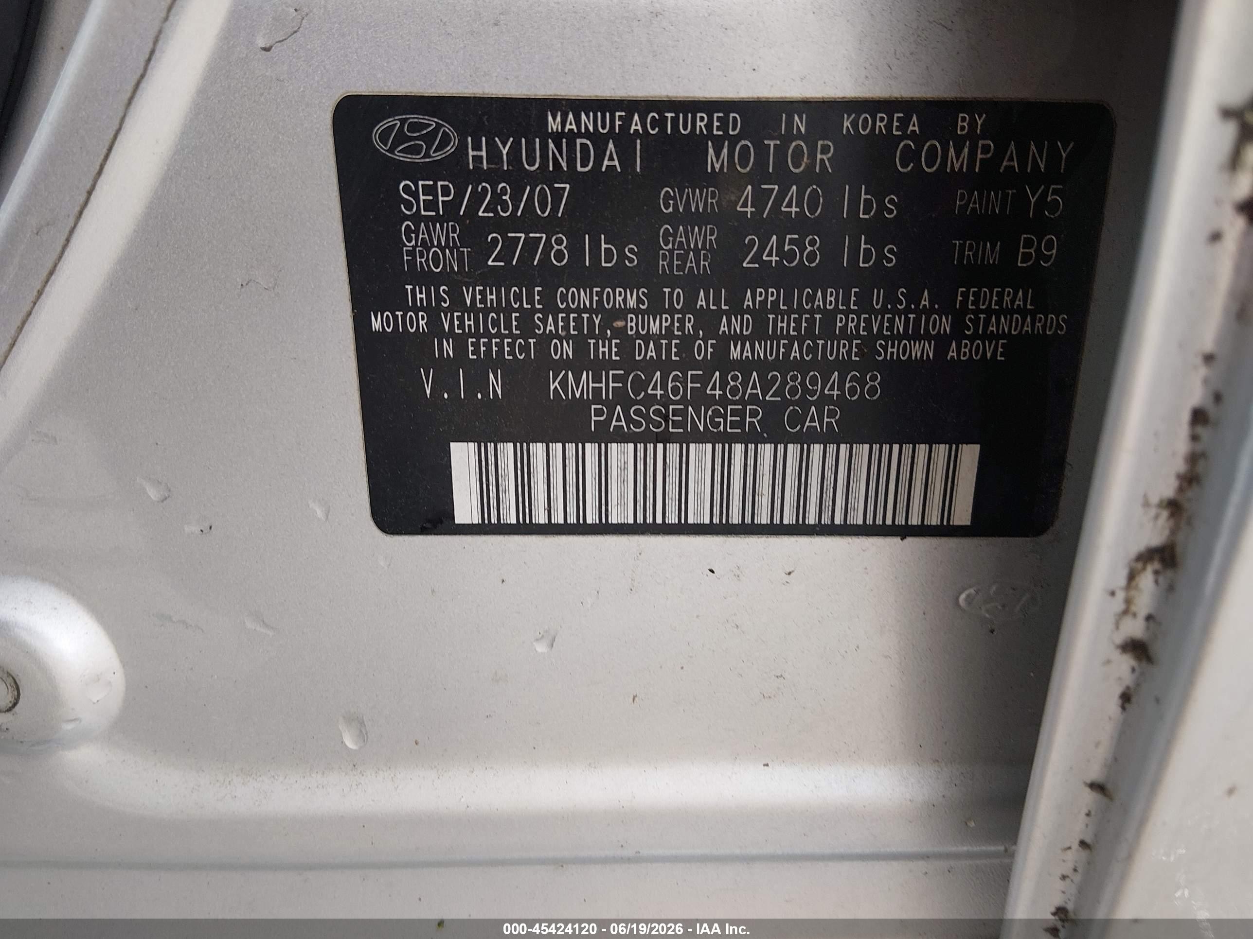 2008 Hyundai Azera Limited Silver vin: KMHFC46F48A289468