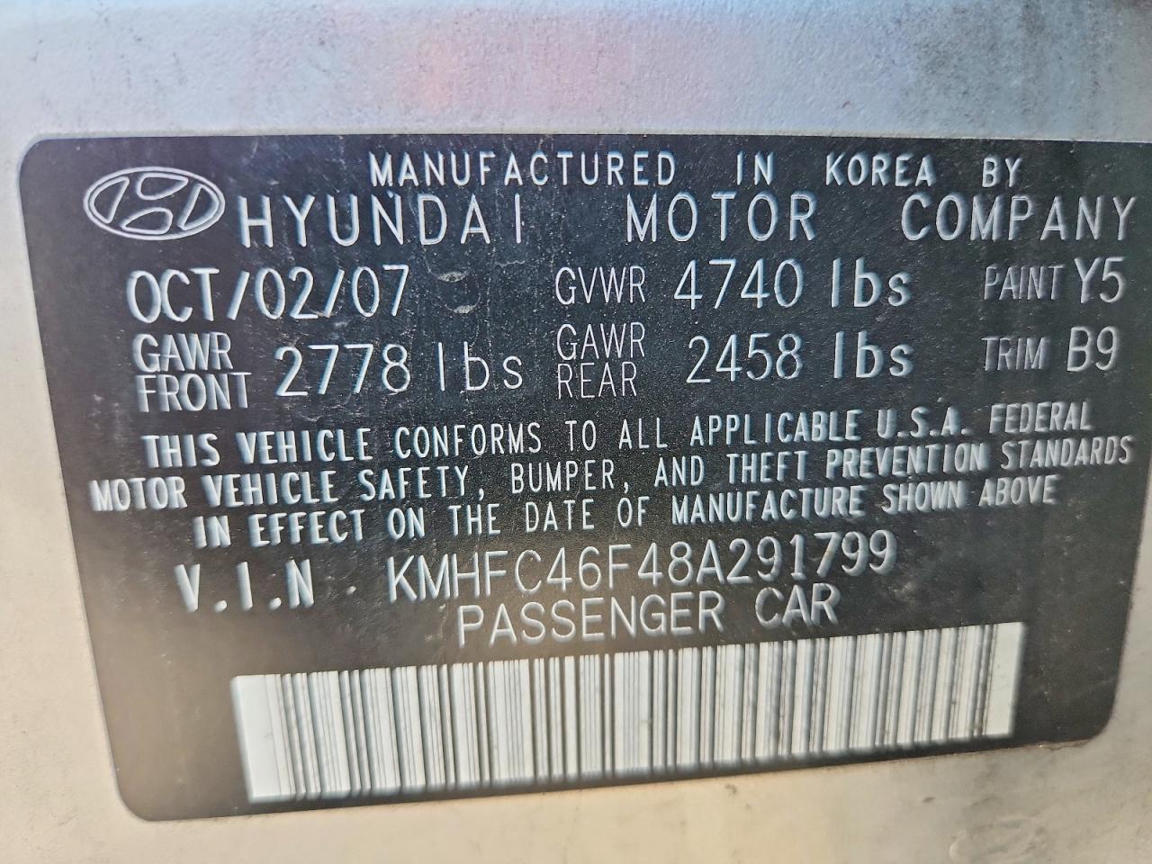 2008 Hyundai Azera Limited Silver vin: KMHFC46F48A291799