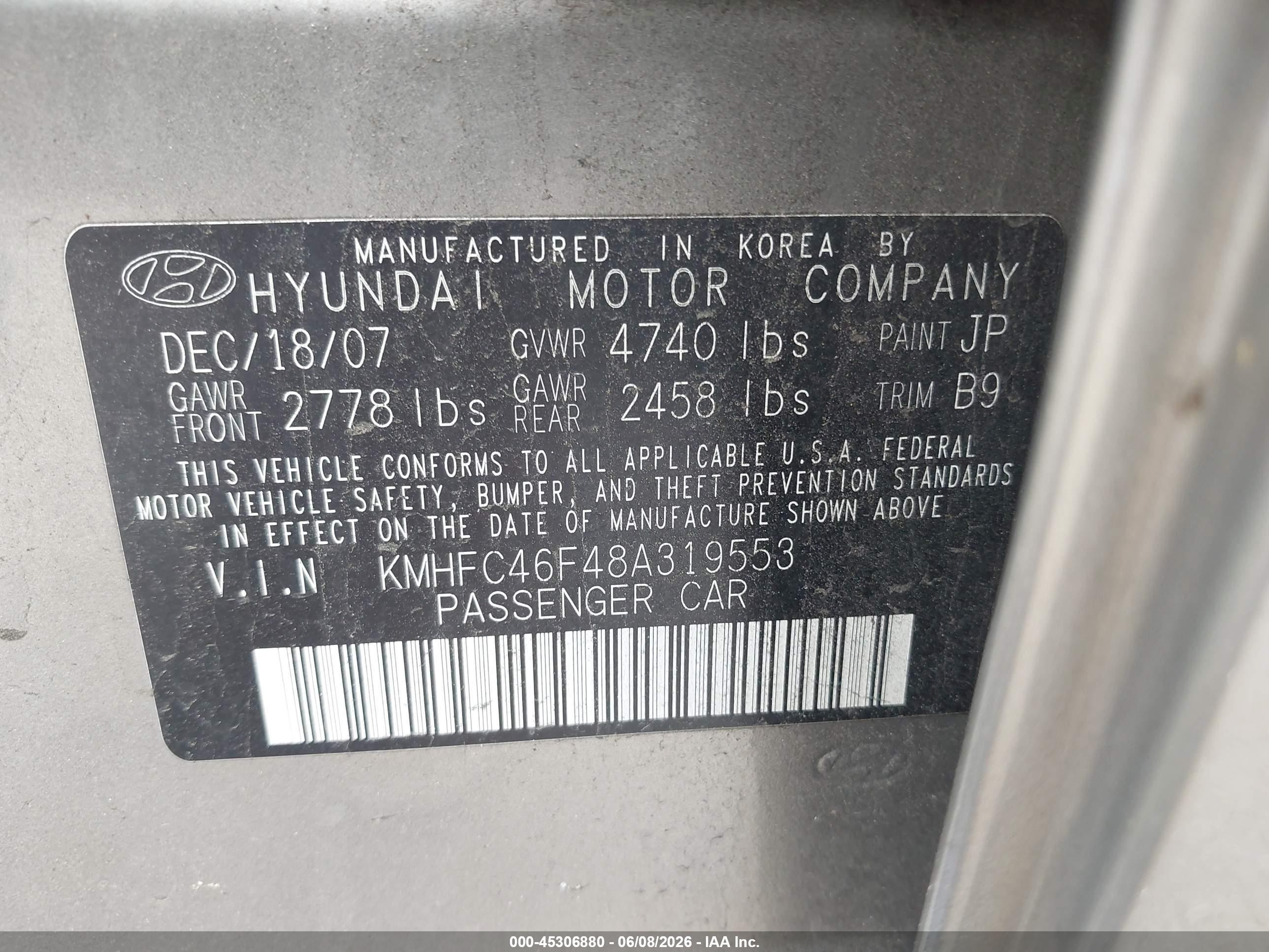 2008 Hyundai Azera Limited Beige vin: KMHFC46F48A319553