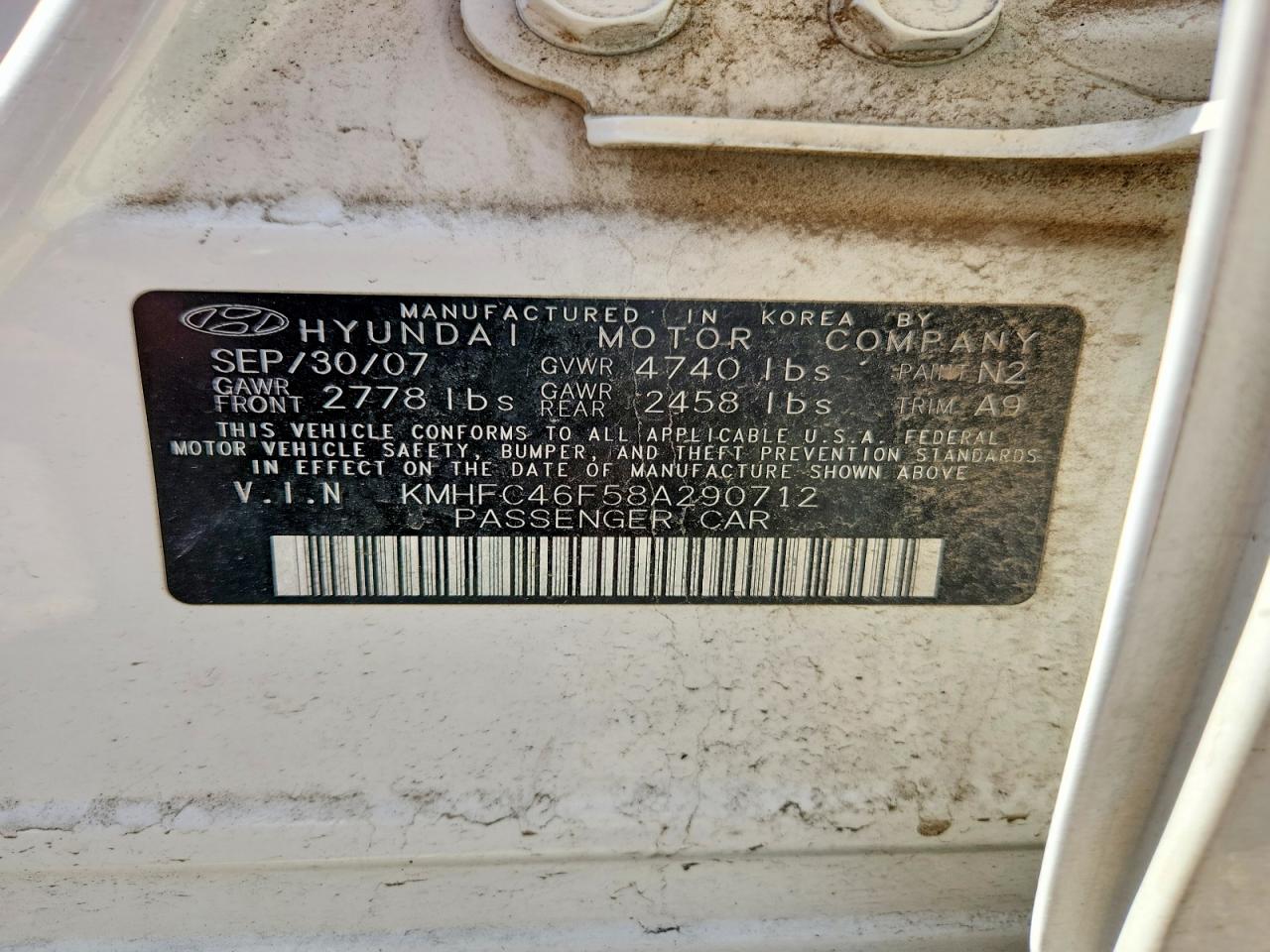 2008 Hyundai Azera Limited White vin: KMHFC46F58A290712