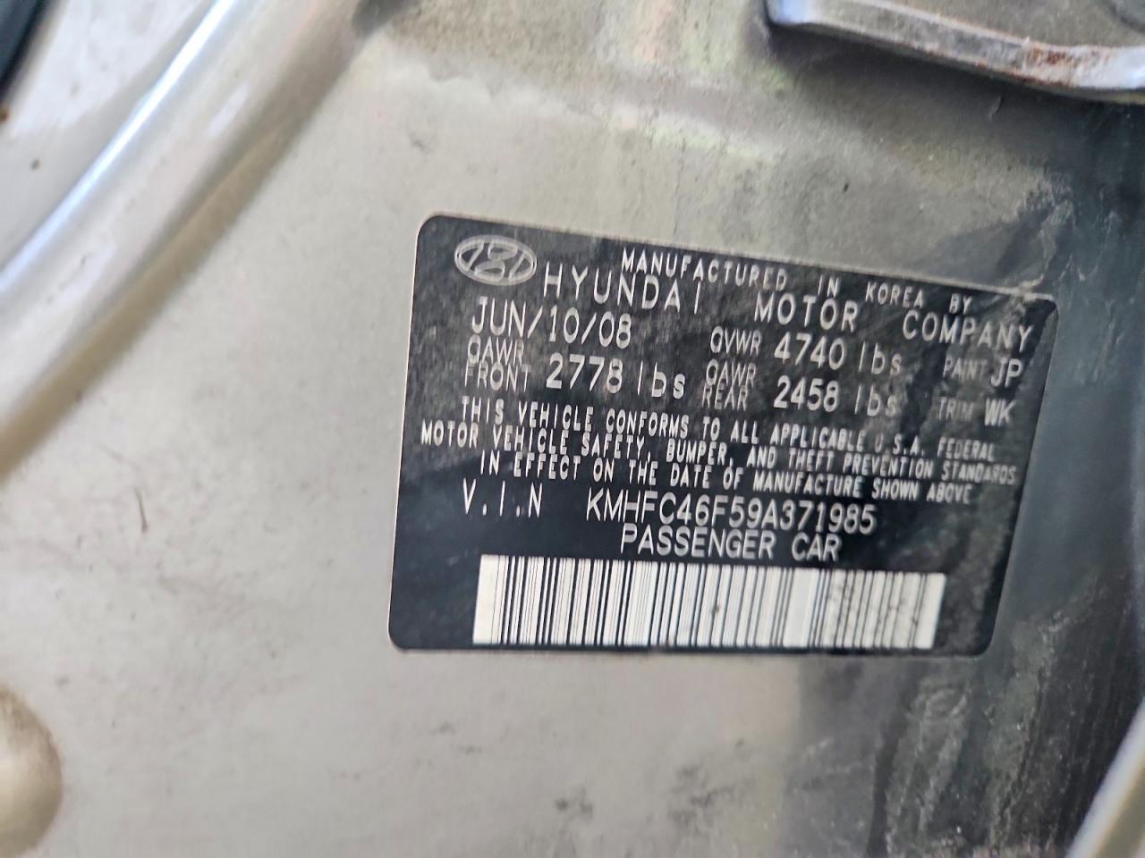 2009 Hyundai Azera Limited Gray vin: KMHFC46F59A371985