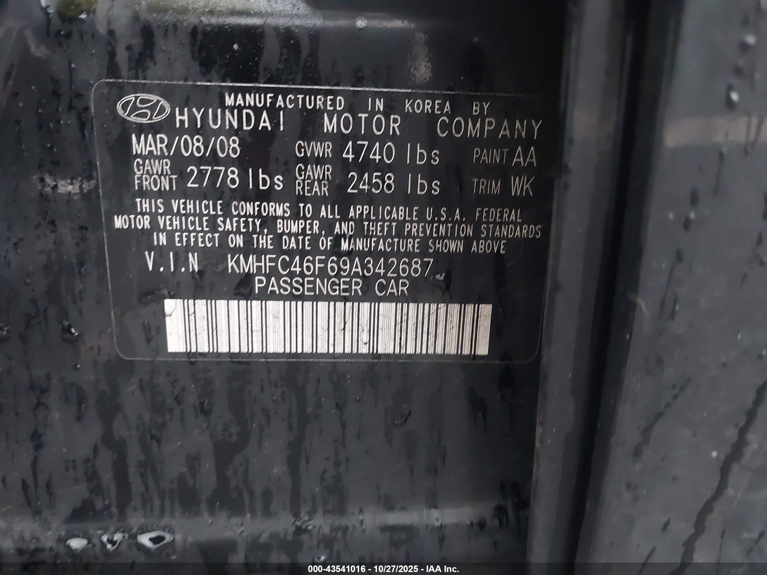 2009 Hyundai Azera Limited Black vin: KMHFC46F69A342687