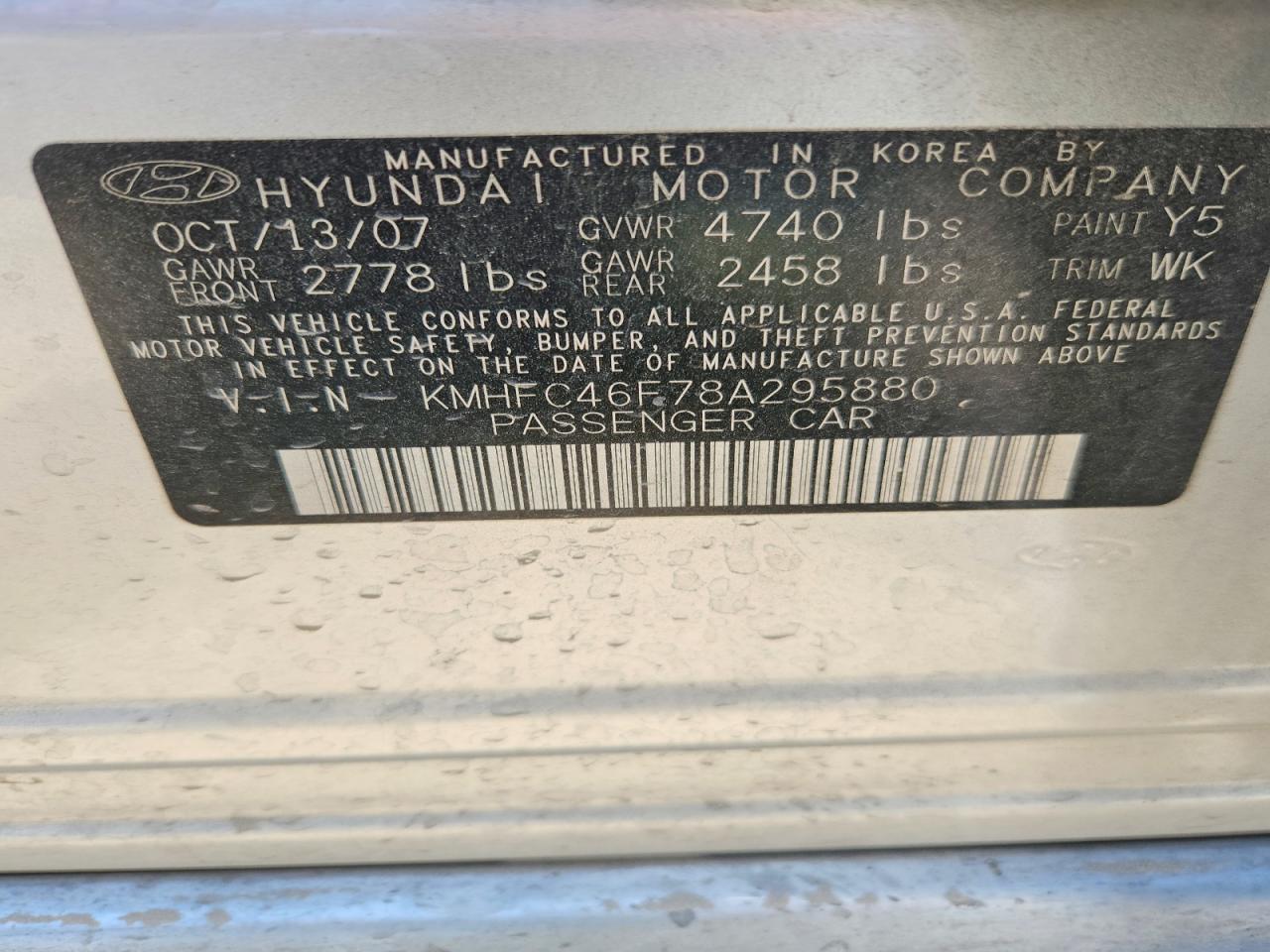 2008 Hyundai Azera Limited Silver vin: KMHFC46F78A295880