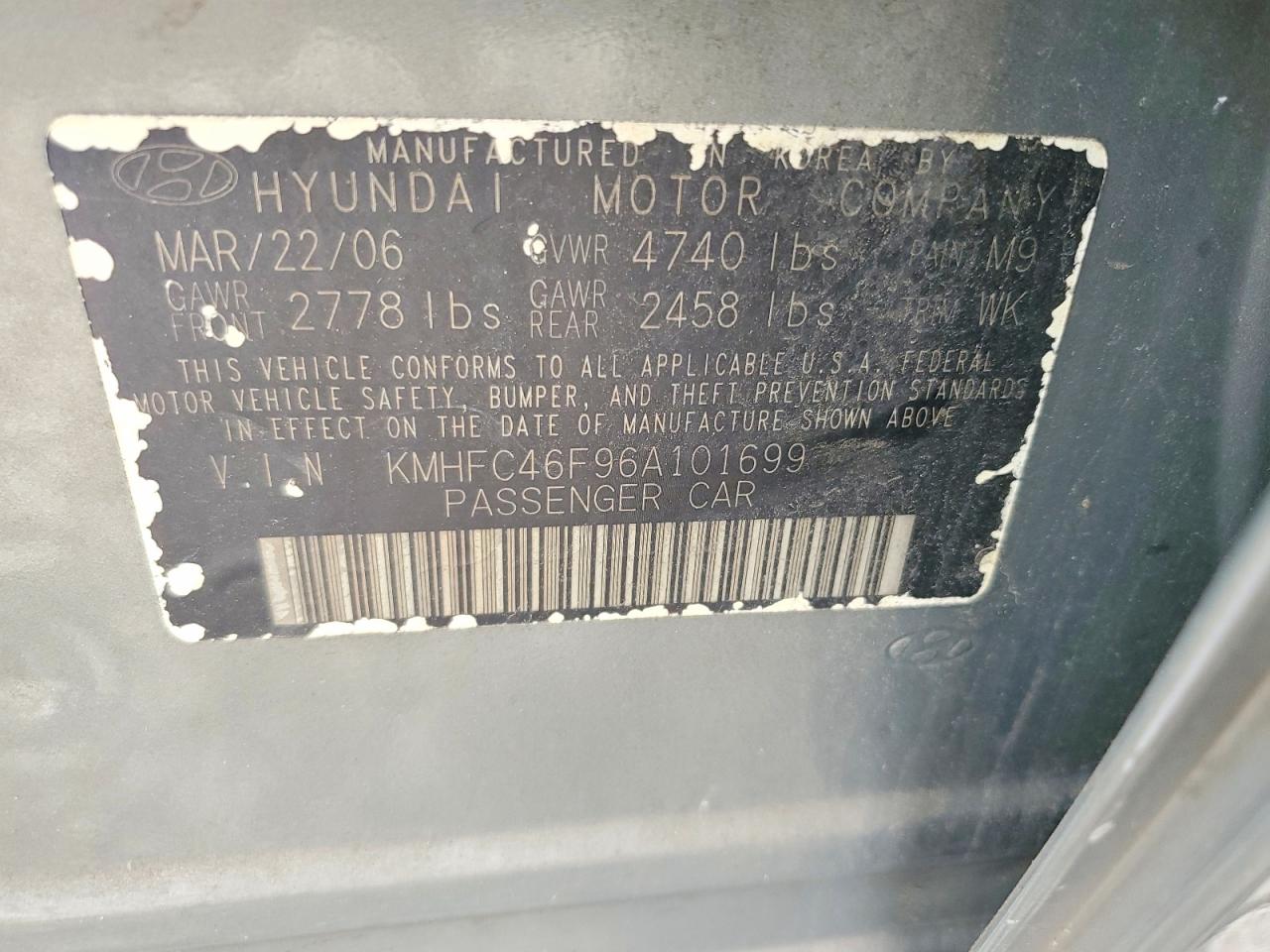 2006 Hyundai Azera Se Зеленый vin: KMHFC46F96A101699