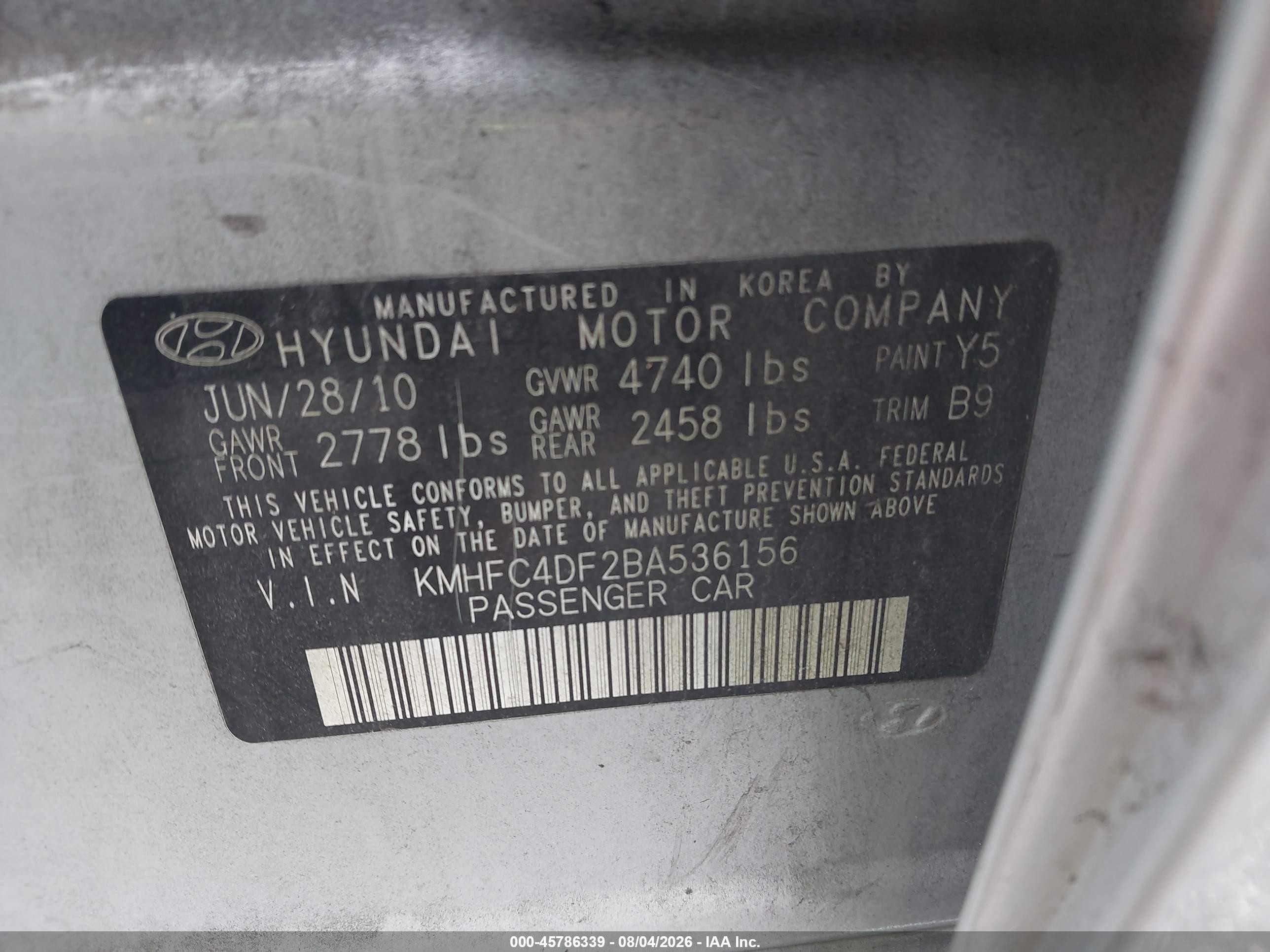 2011 Hyundai Azera Limited Серебряный vin: KMHFC4DF2BA536156