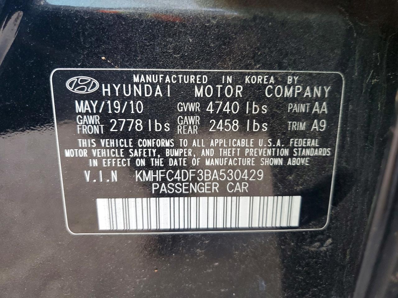 2011 Hyundai Azera Limited Черный vin: KMHFC4DF3BA530429