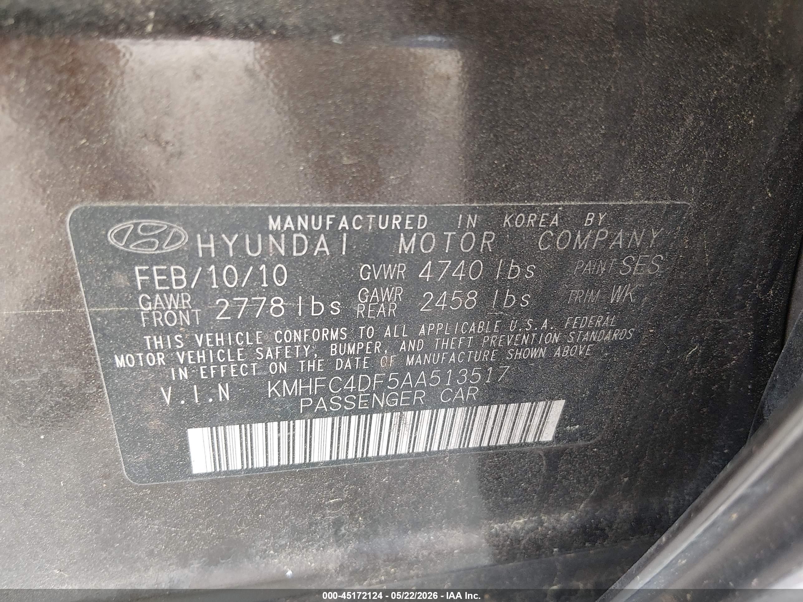 2010 Hyundai Azera Limited Brown vin: KMHFC4DF5AA513517