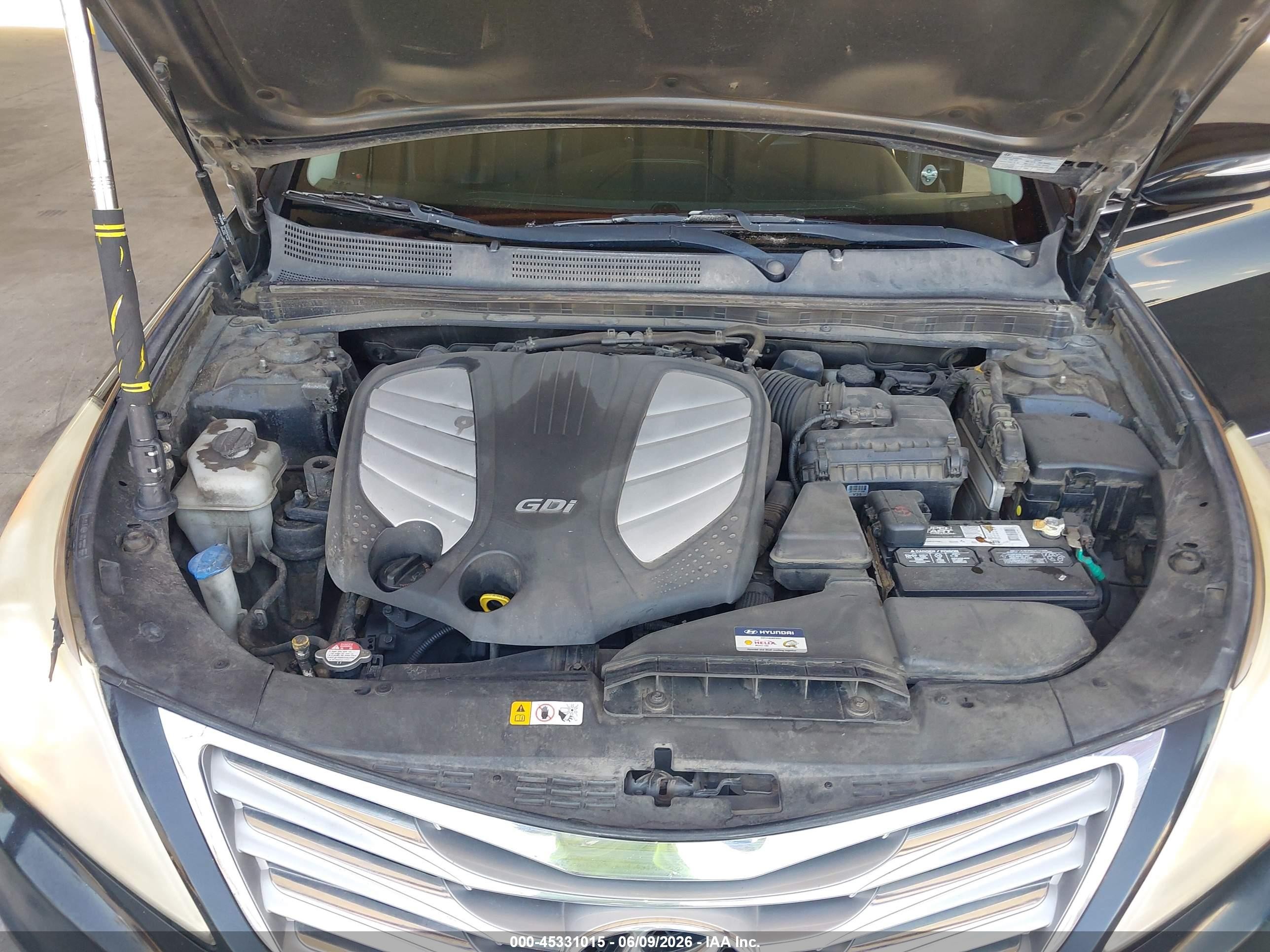 2013 Hyundai Azera   Черный vin: KMHFG4JG8DA265821