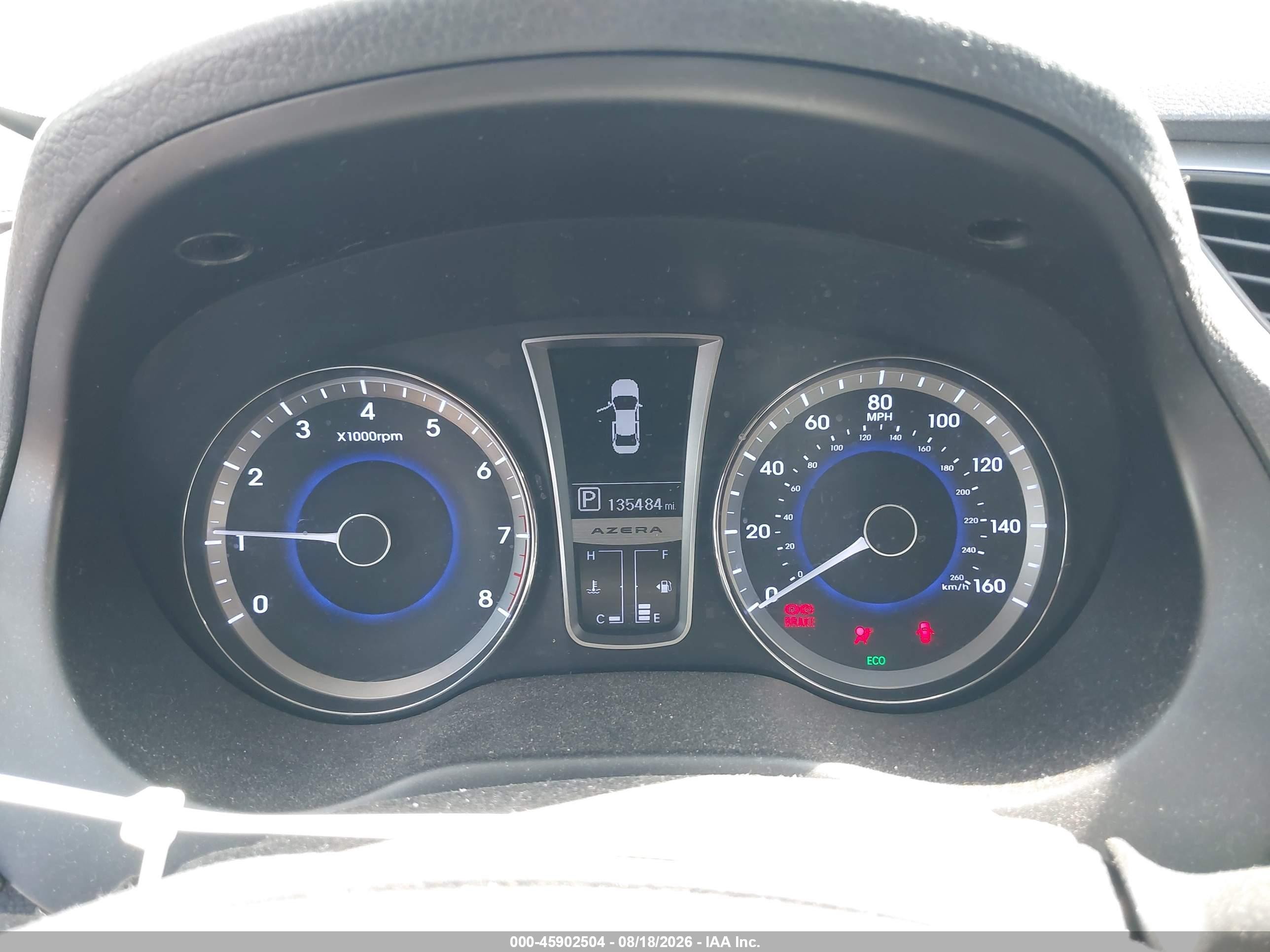 2012 Hyundai Azera   Red vin: KMHFH4JG2CA124626